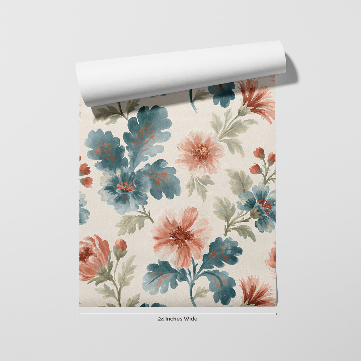 Dusty Cornflower wallpaper roll, 24 inches wide