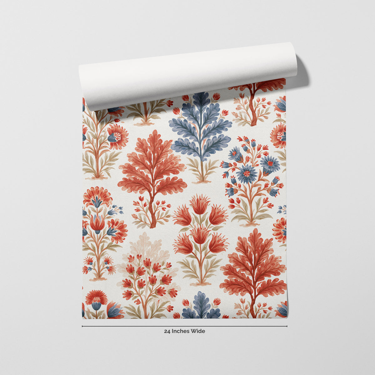 Folk Bloom wallpaper roll, 24 inches wide