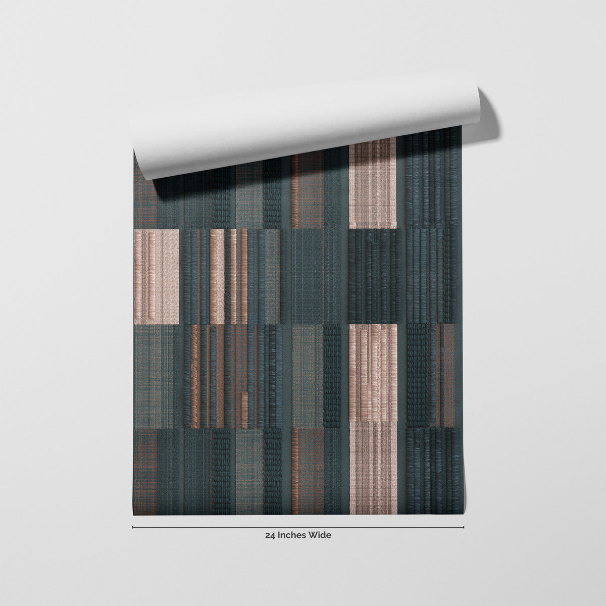Cinder Ticking wallpaper roll, 24 inches wide