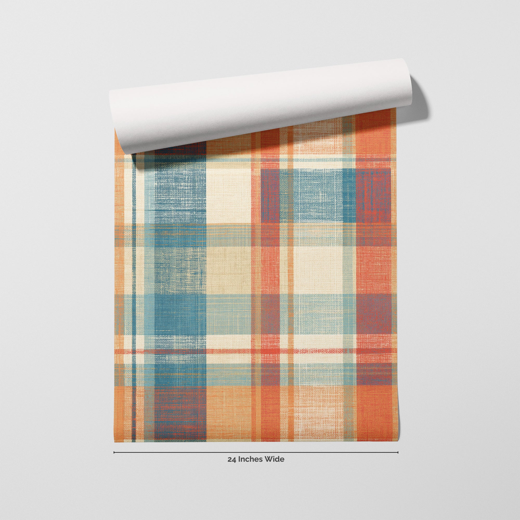Camp Plaid wallpaper roll, 24 inches wide