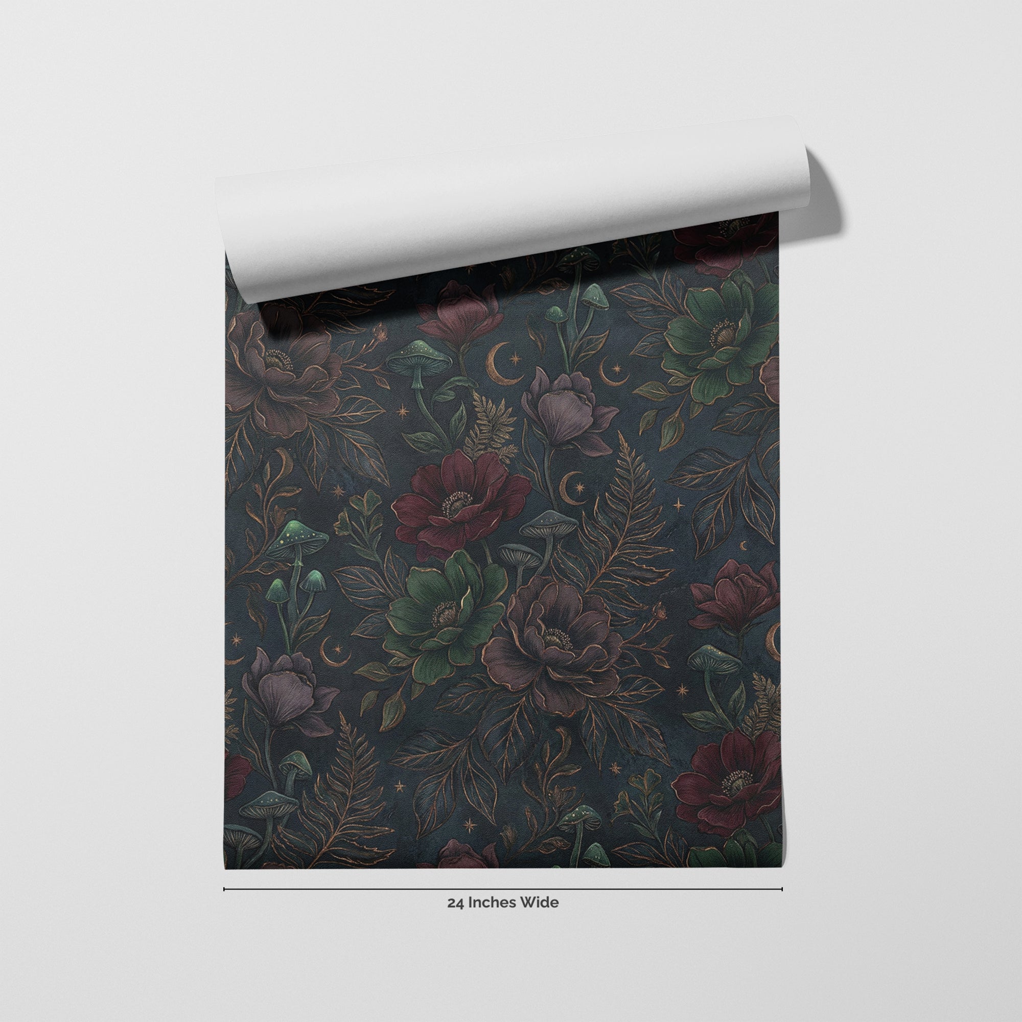 Moonlit Thicket wallpaper roll, 24 inches wide