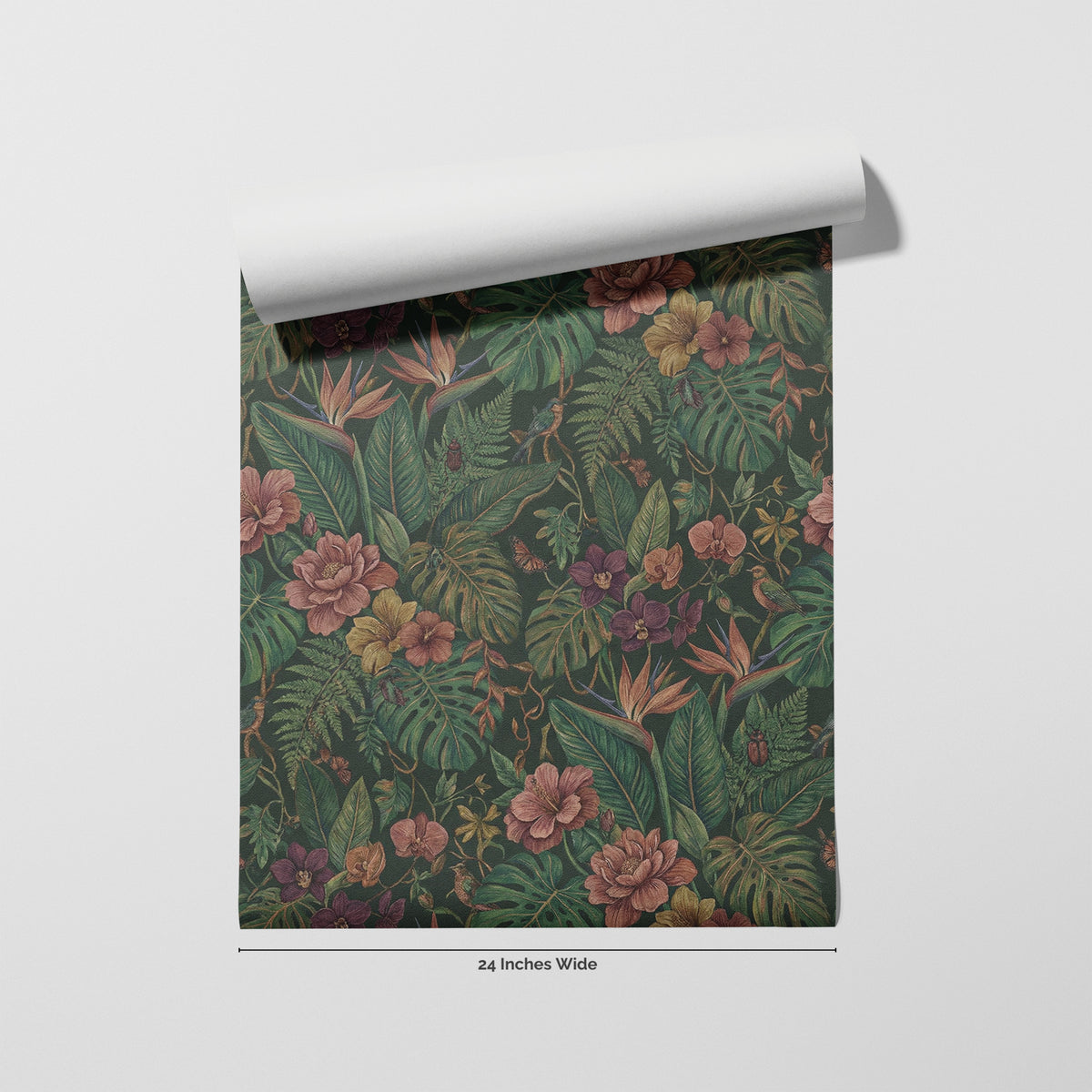 Jungle Bloom wallpaper roll, 24 inches wide