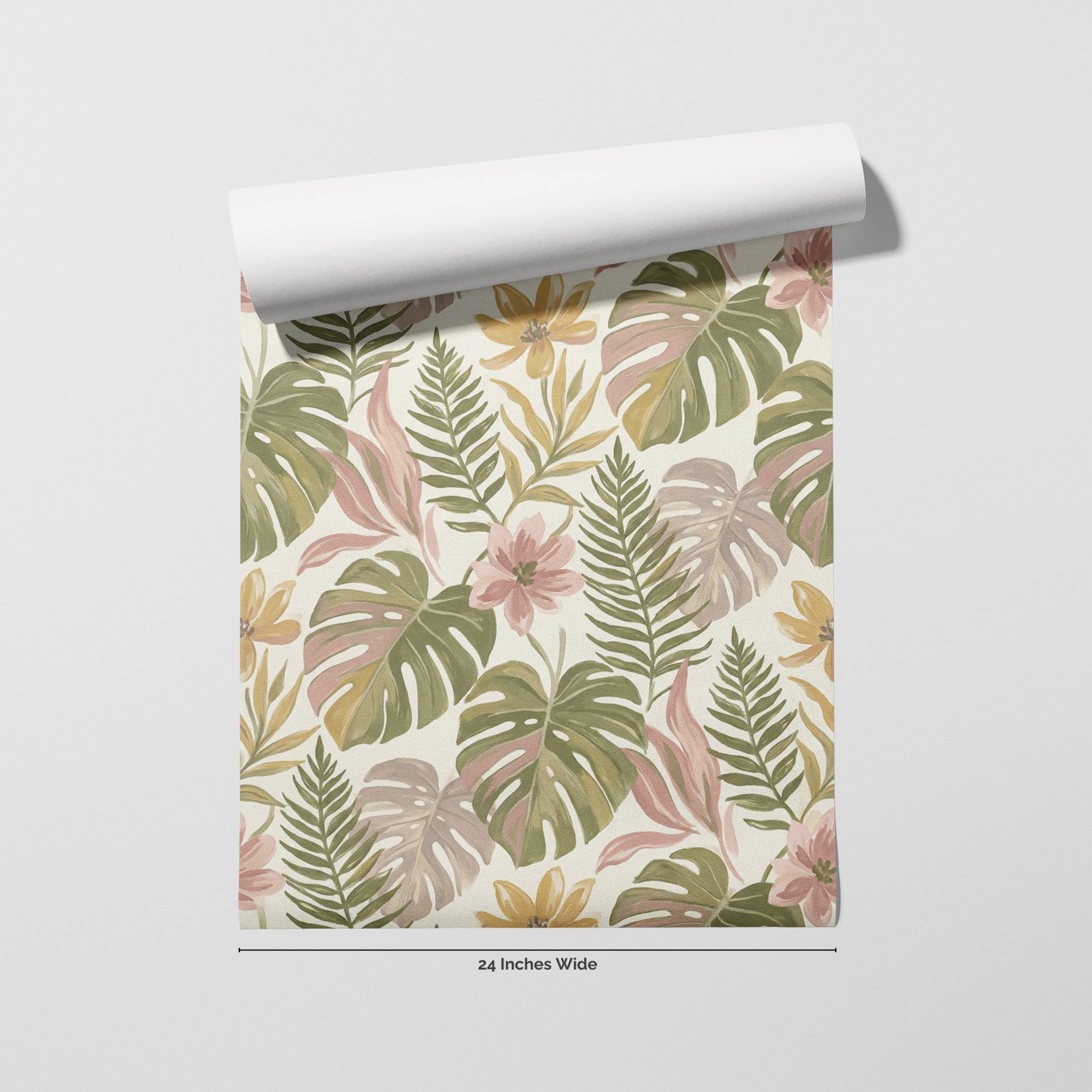 Fernwood Blush wallpaper roll, 24 inches wide
