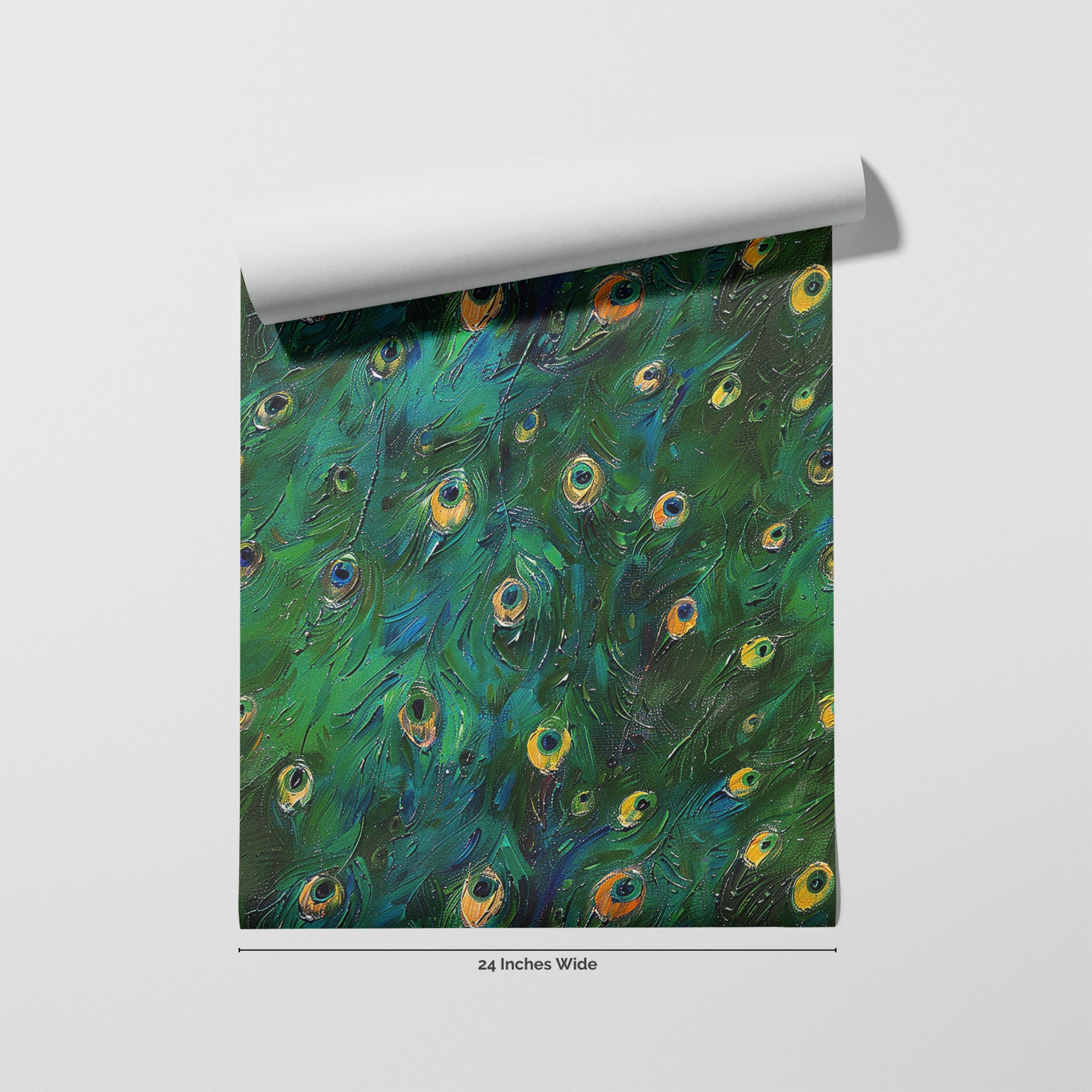Peacock Parade wallpaper roll, 24 inches wide