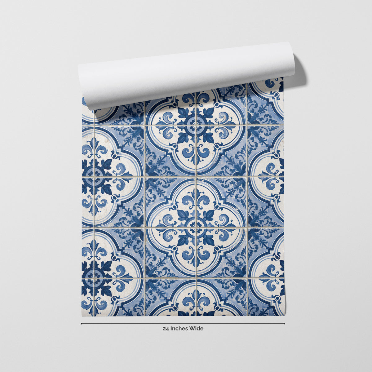 Sintra Blue wallpaper roll, 24 inches wide