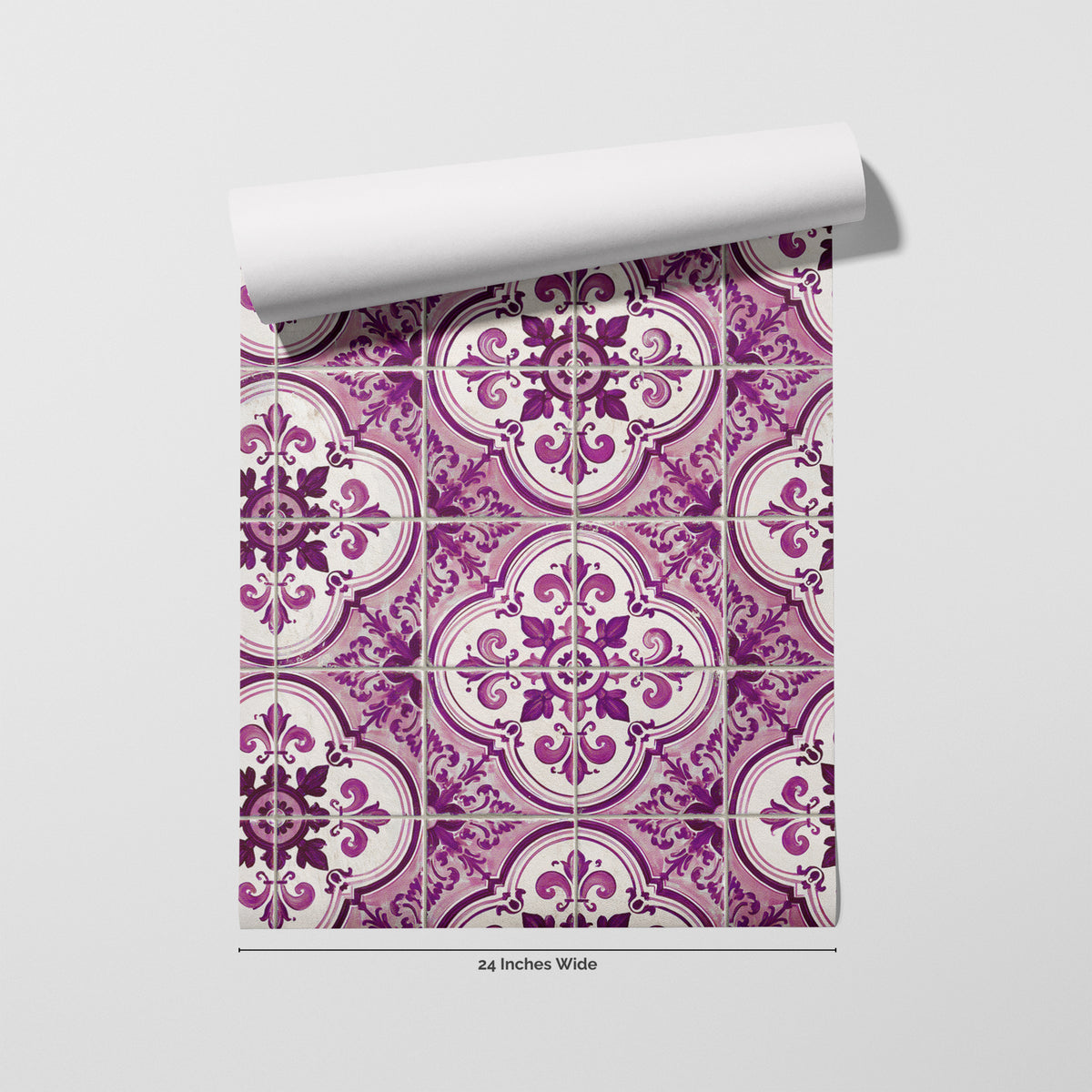 Sintra Plum wallpaper roll, 24 inches wide