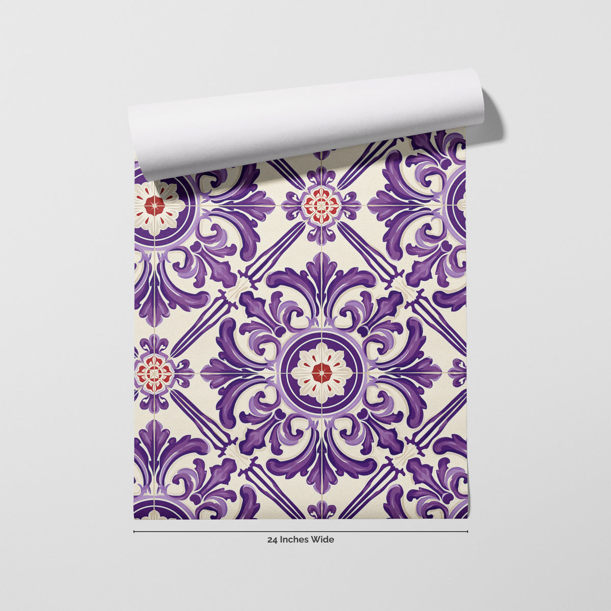 Coimbra Violet wallpaper roll, 24 inches wide
