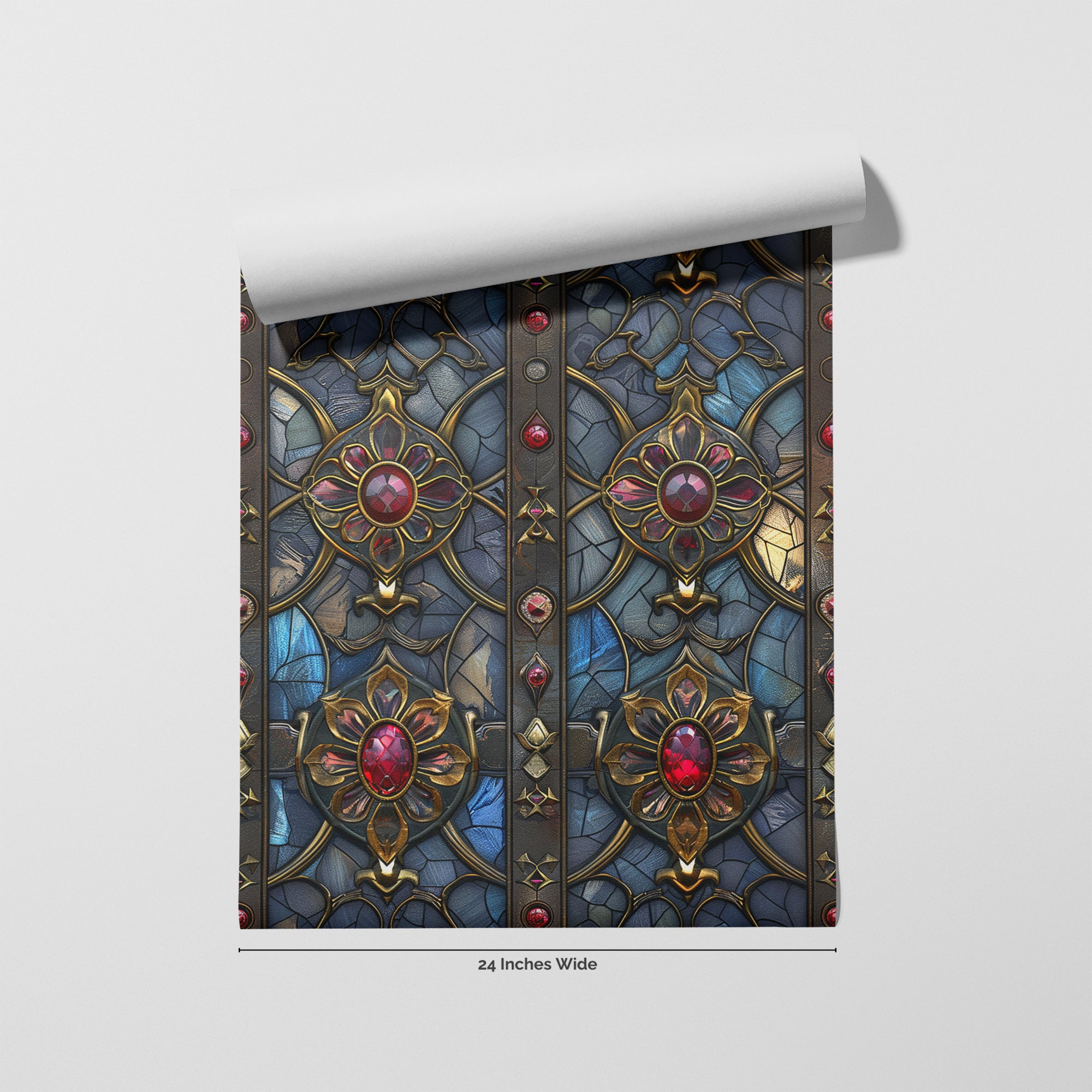 Rose Window wallpaper roll, 24 inches wide