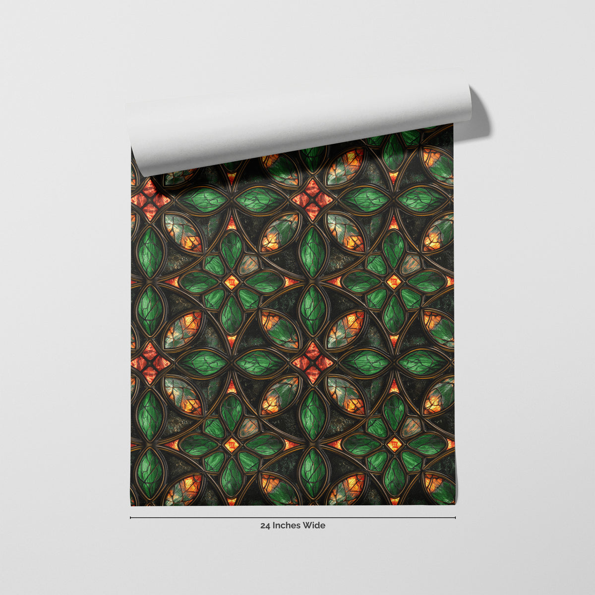 Forest Quatrefoil wallpaper roll, 24 inches wide