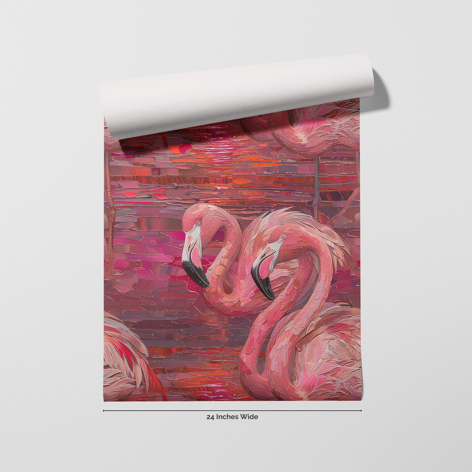 Flamingo Cabana wallpaper roll, 24 inches wide