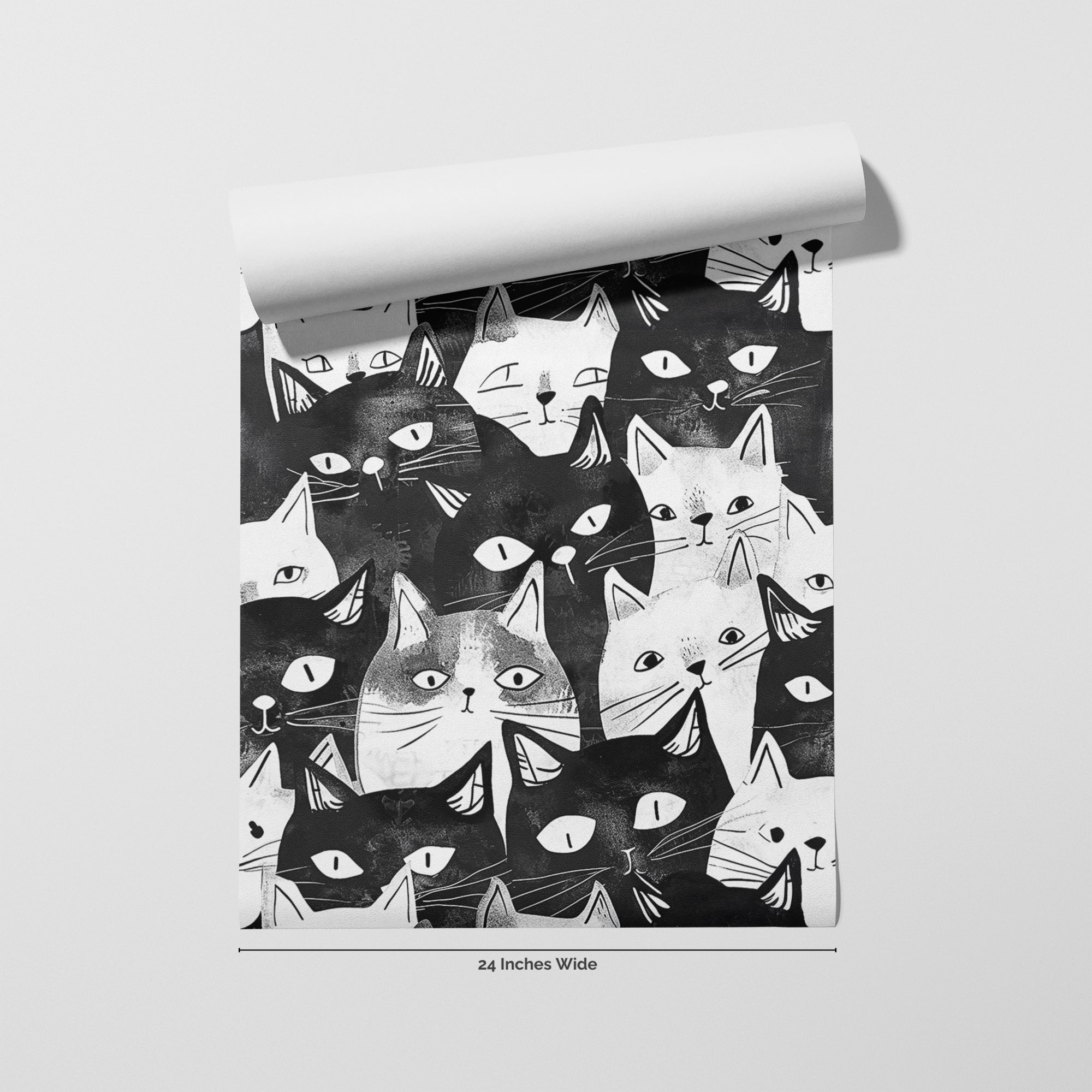 Cat's Meow wallpaper roll, 24 inches wide