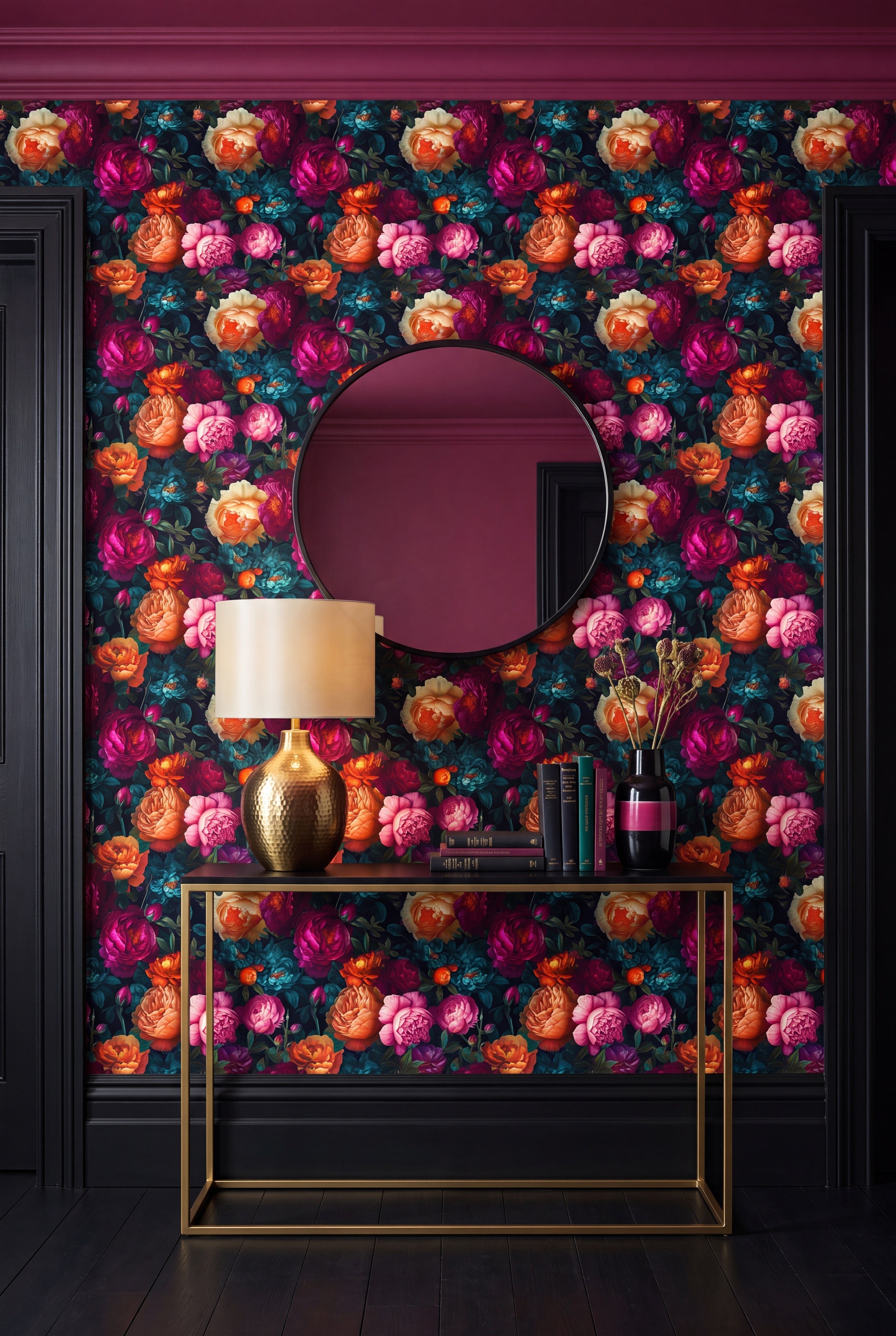 Gemstone Garden wallpaper on an accent wall