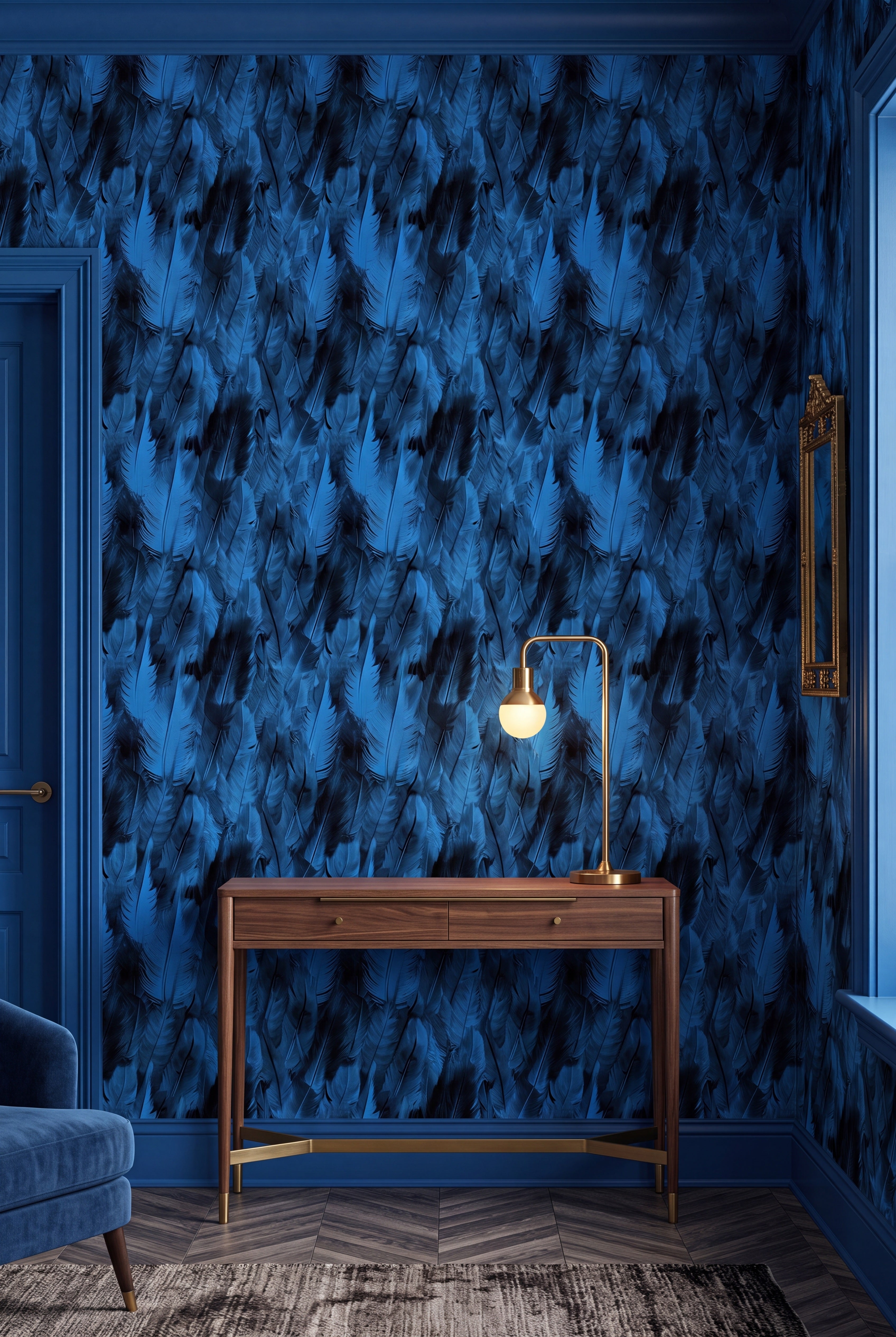 Bohemian Plume wallpaper on an accent wall