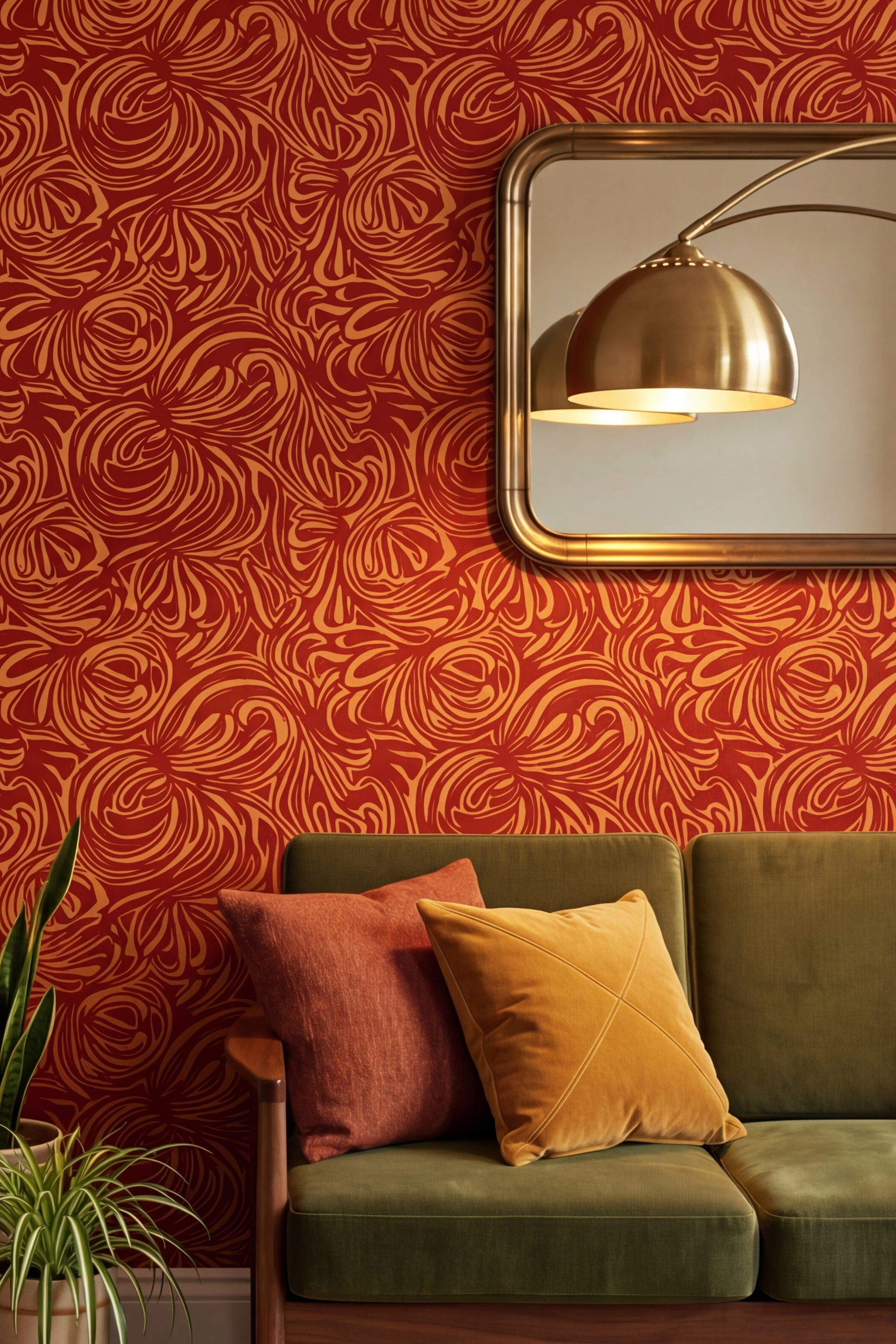 Golden Hour wallpaper shown in a living room