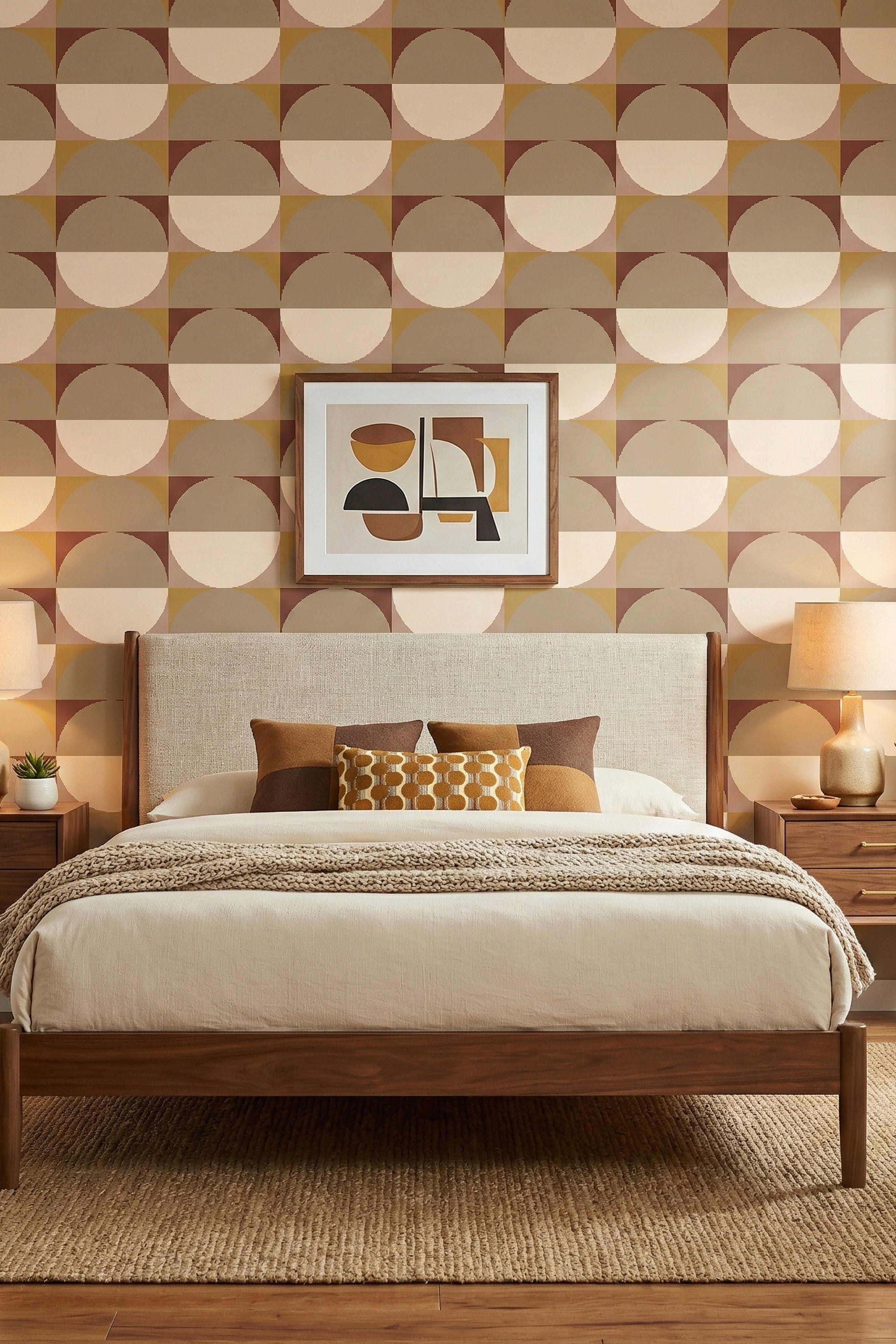 Roundabout wallpaper shown in a bedroom