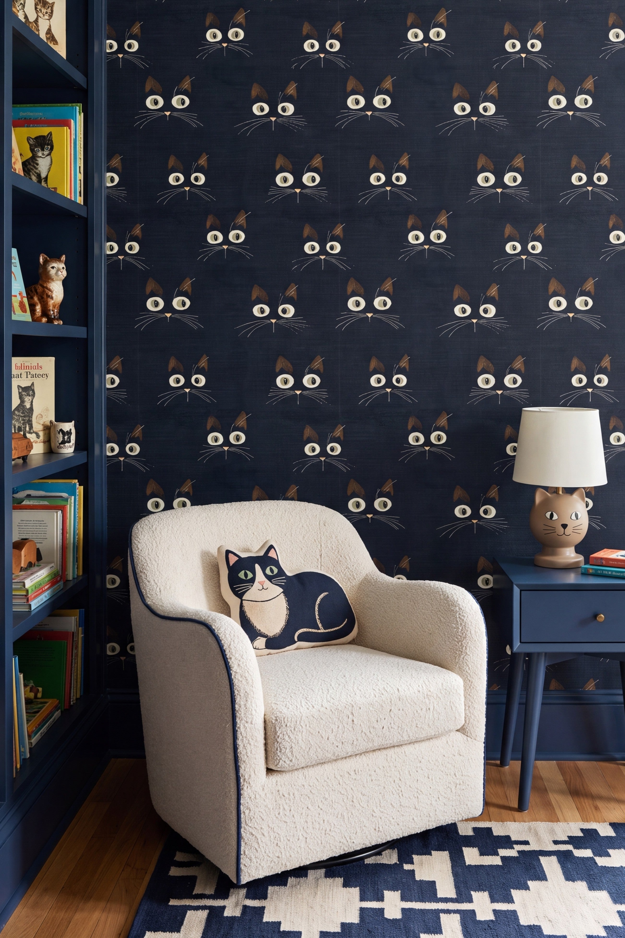 Alley Cats wallpaper shown in a kids' room