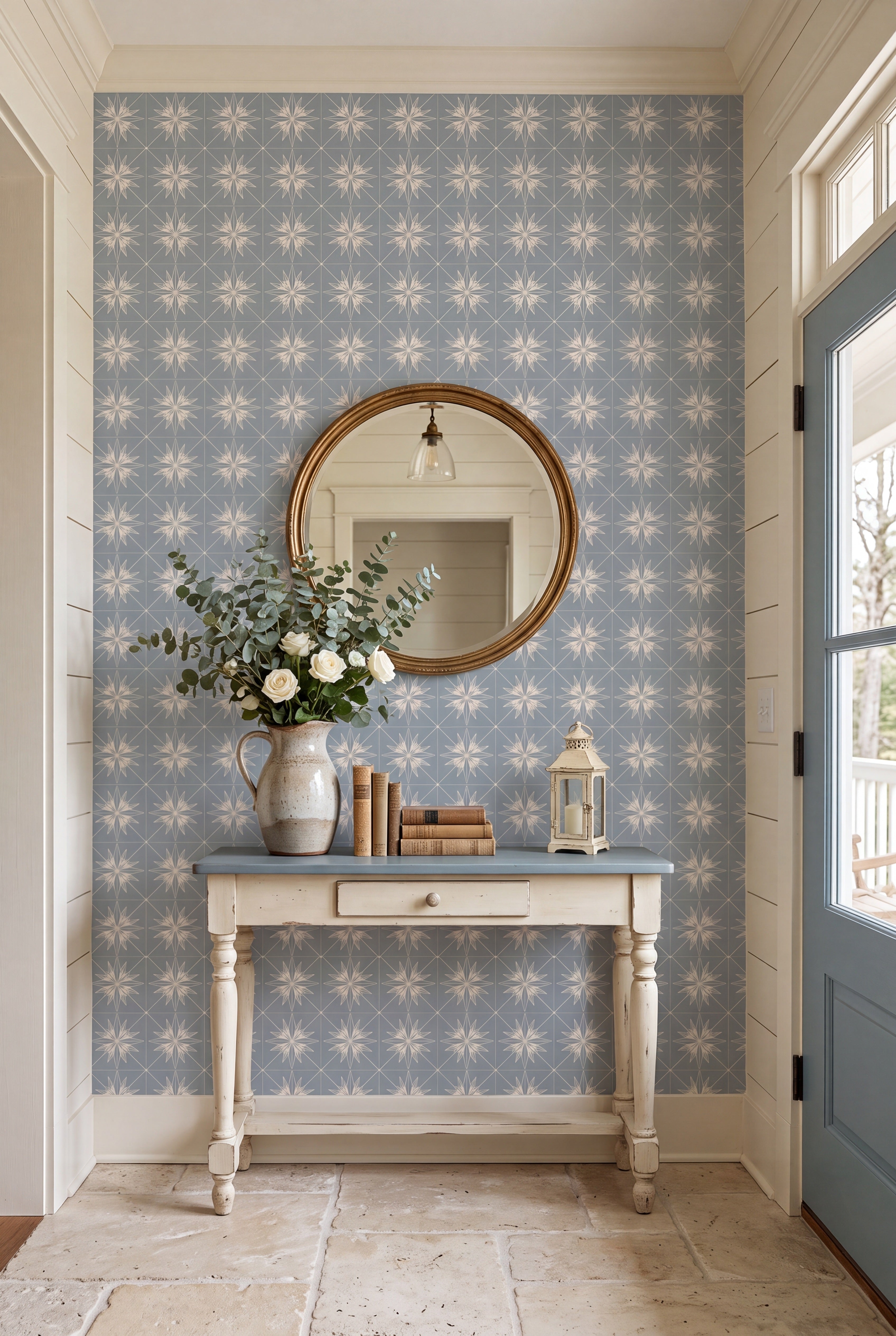 Retro Slate wallpaper shown in an entryway