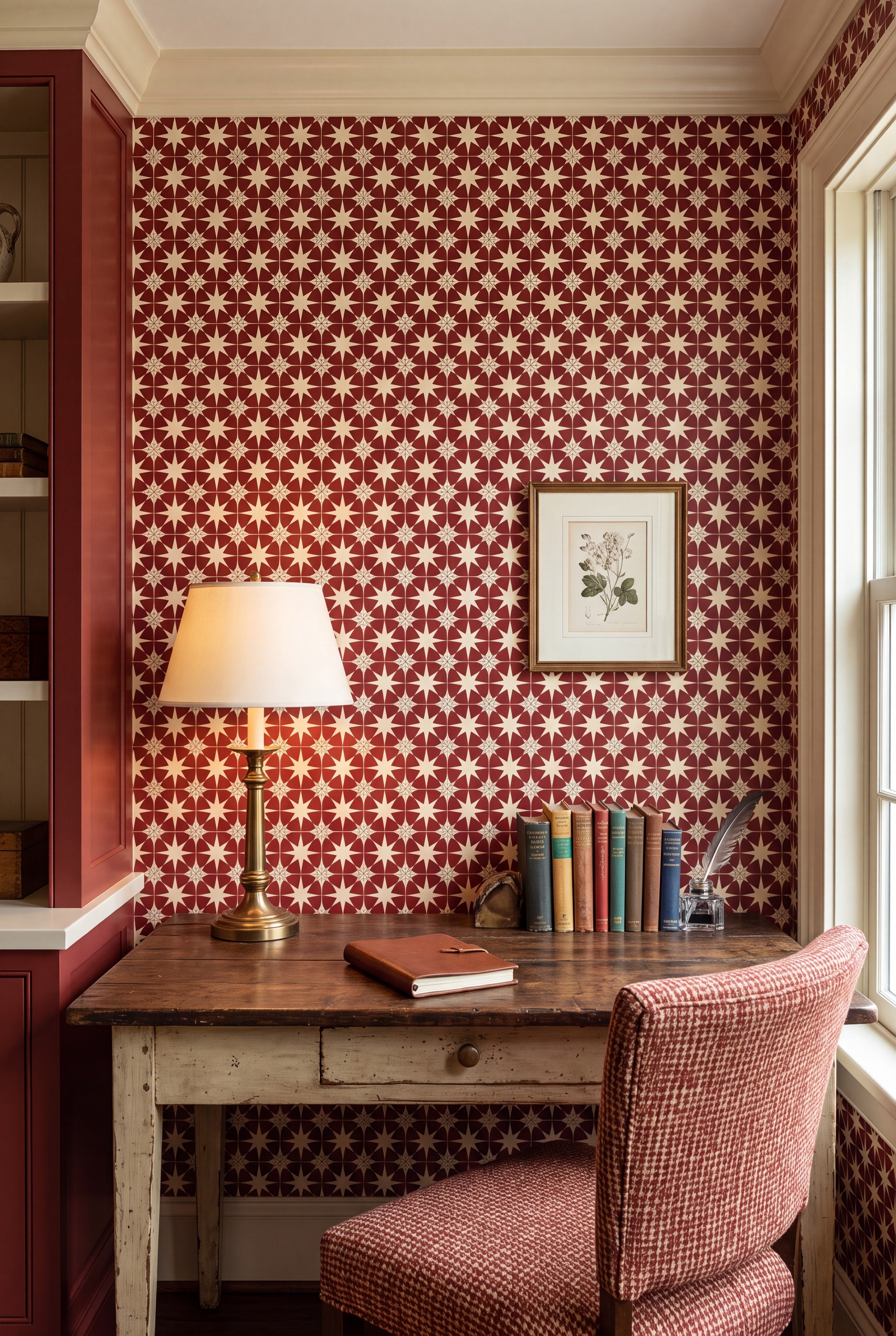 Kasbah Star wallpaper shown in a home office