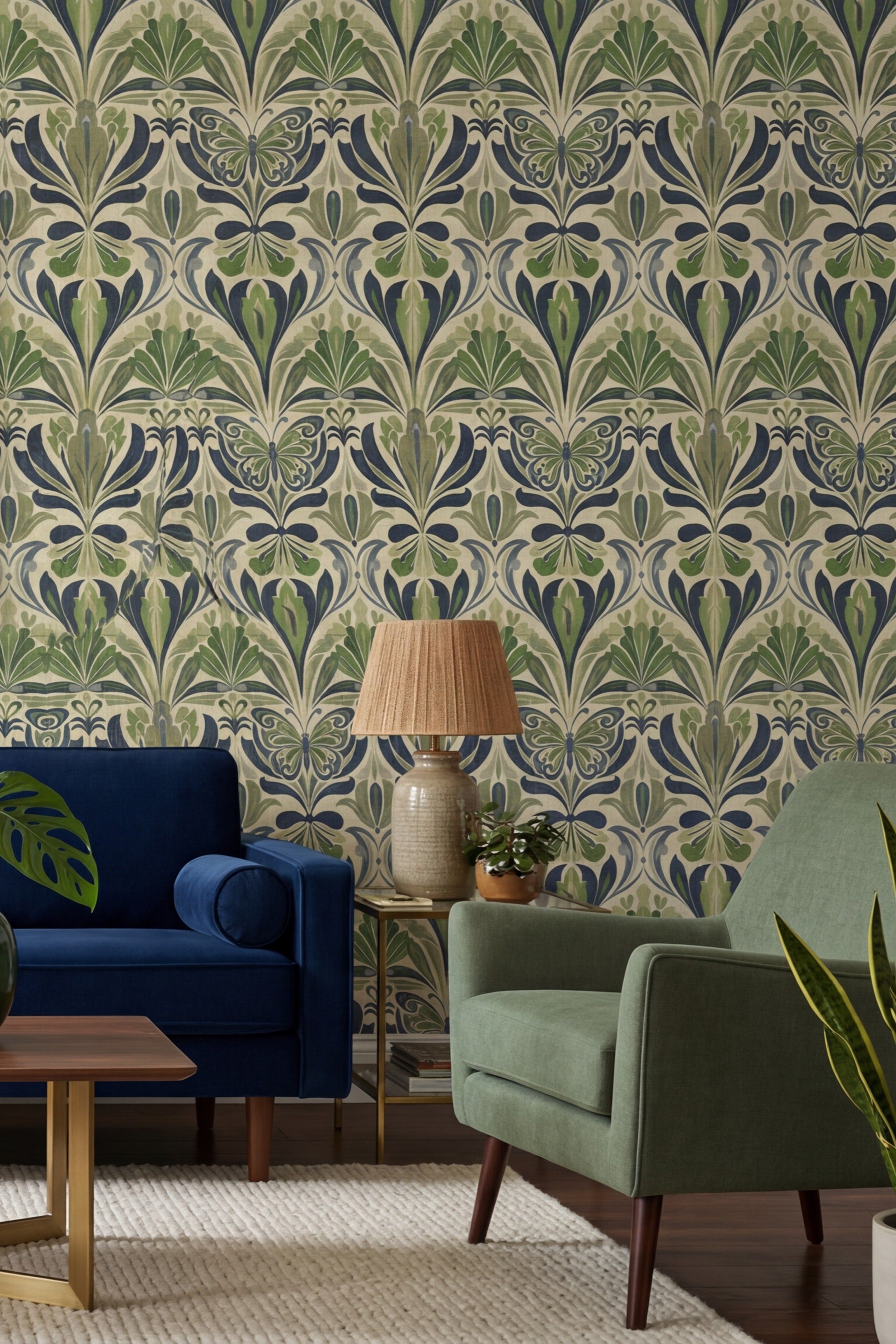 Forest Flutter wallpaper shown in a living room