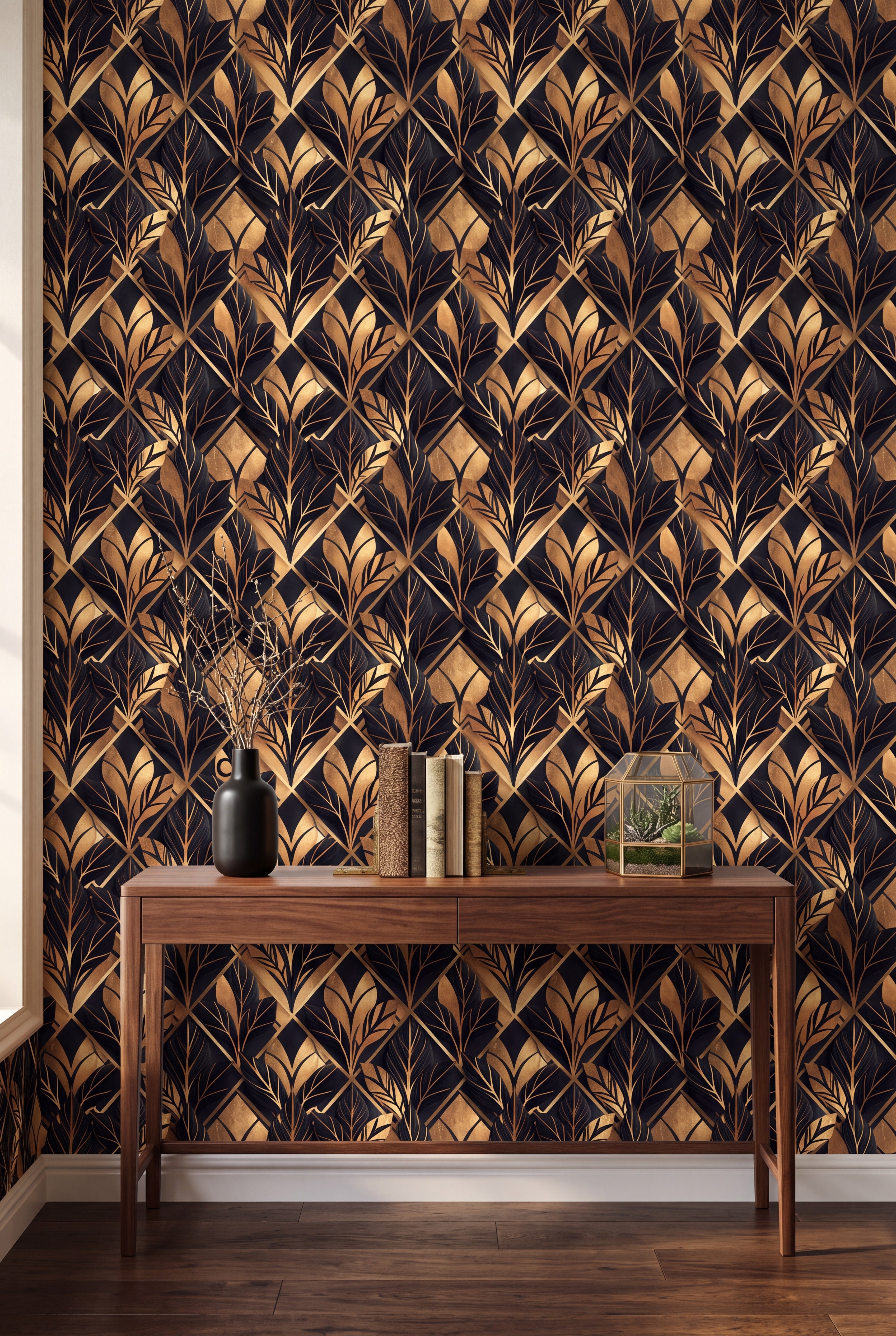 Onyx Marquee wallpaper shown in an accent wall