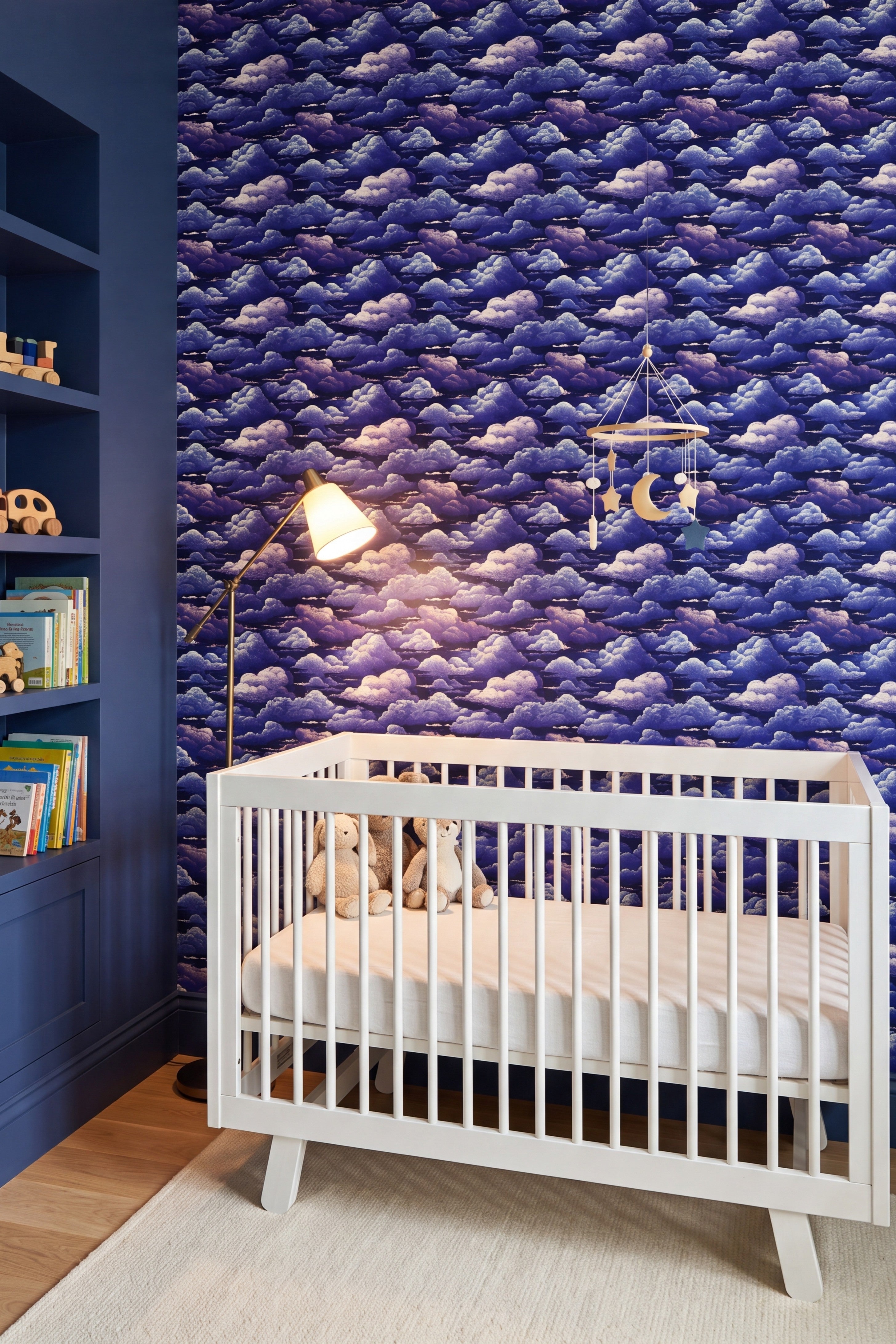 Night Nimbus wallpaper shown in a kids' room