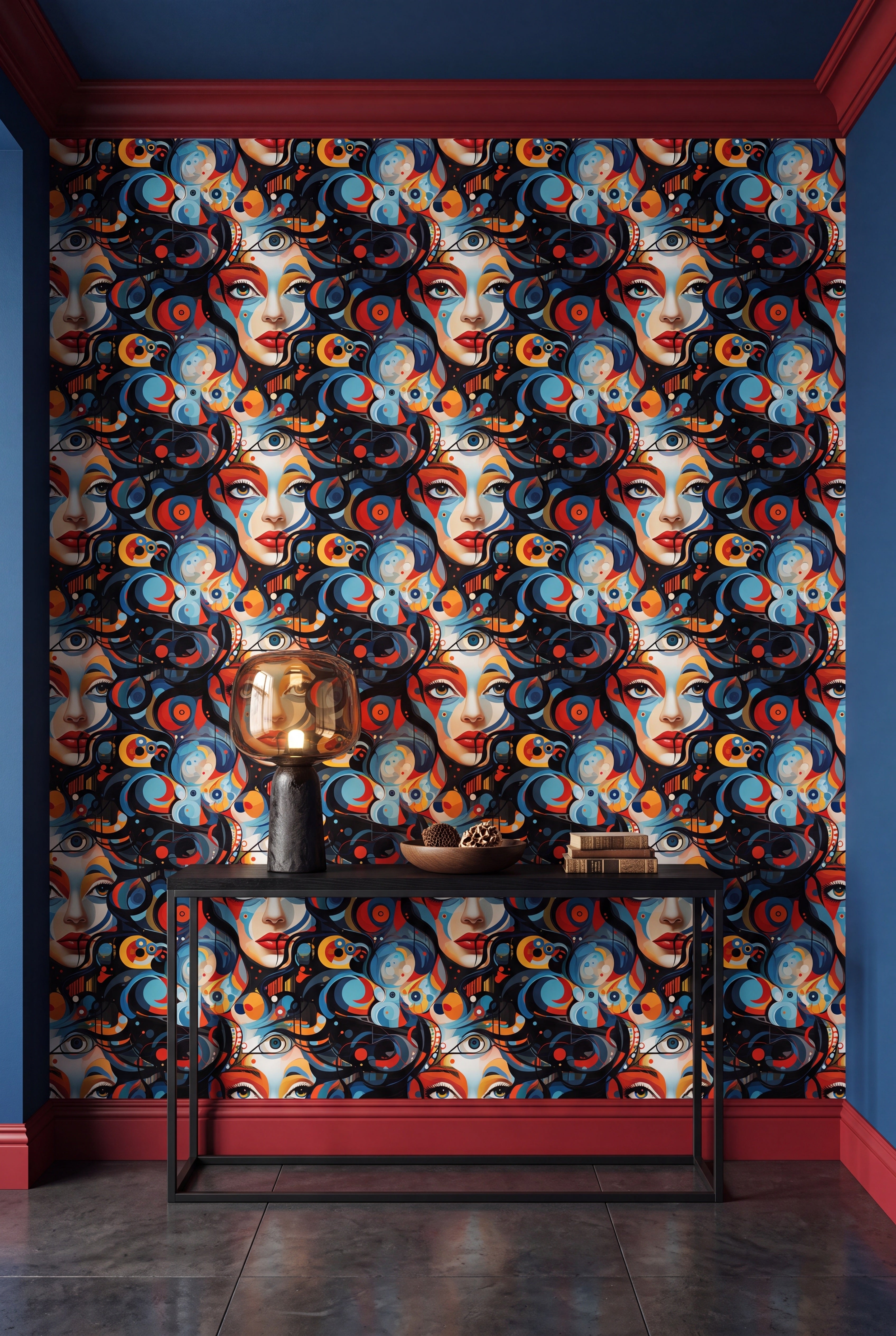 New Wave wallpaper on an accent wall