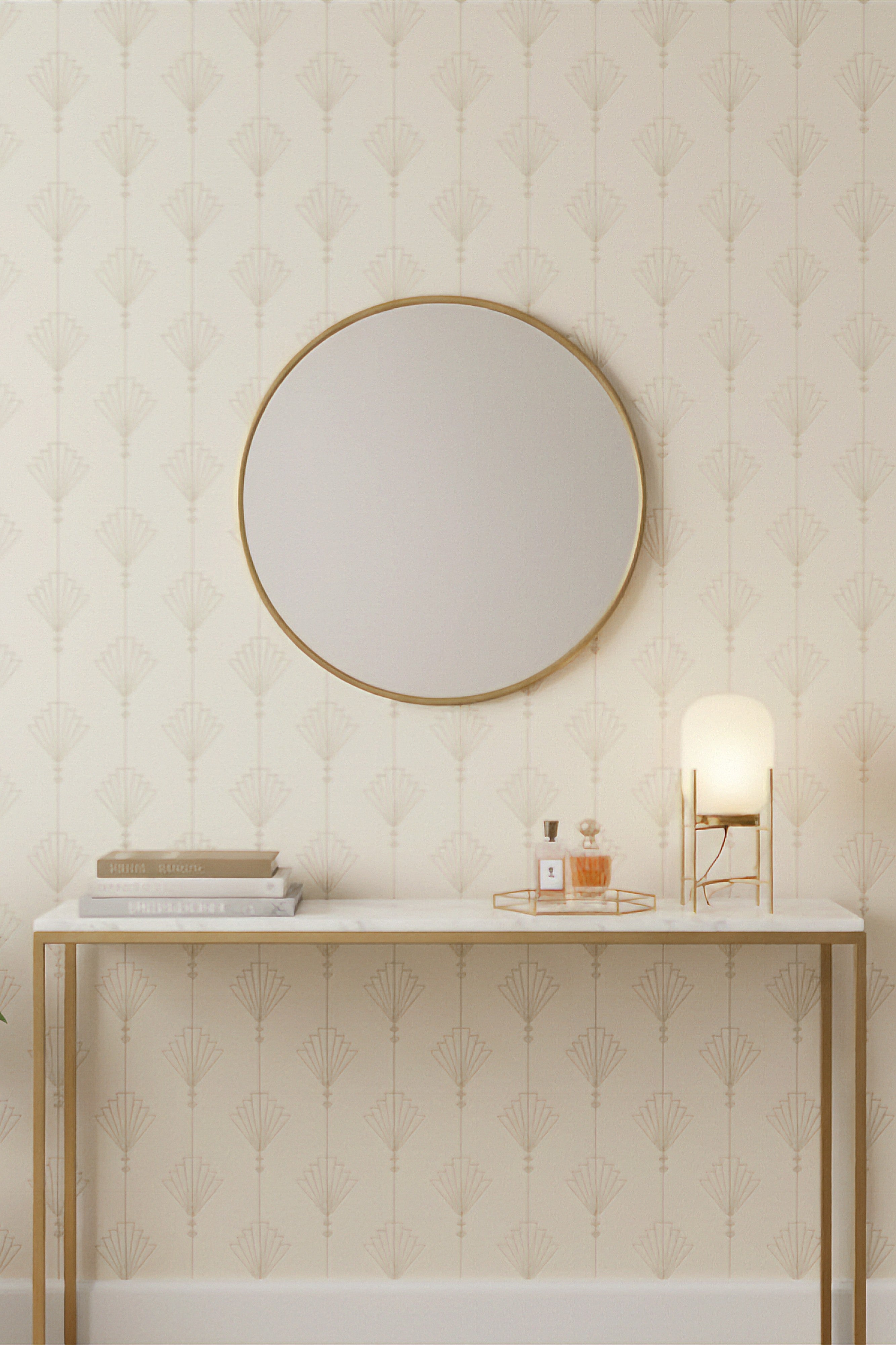 Starlite wallpaper shown in a foyer