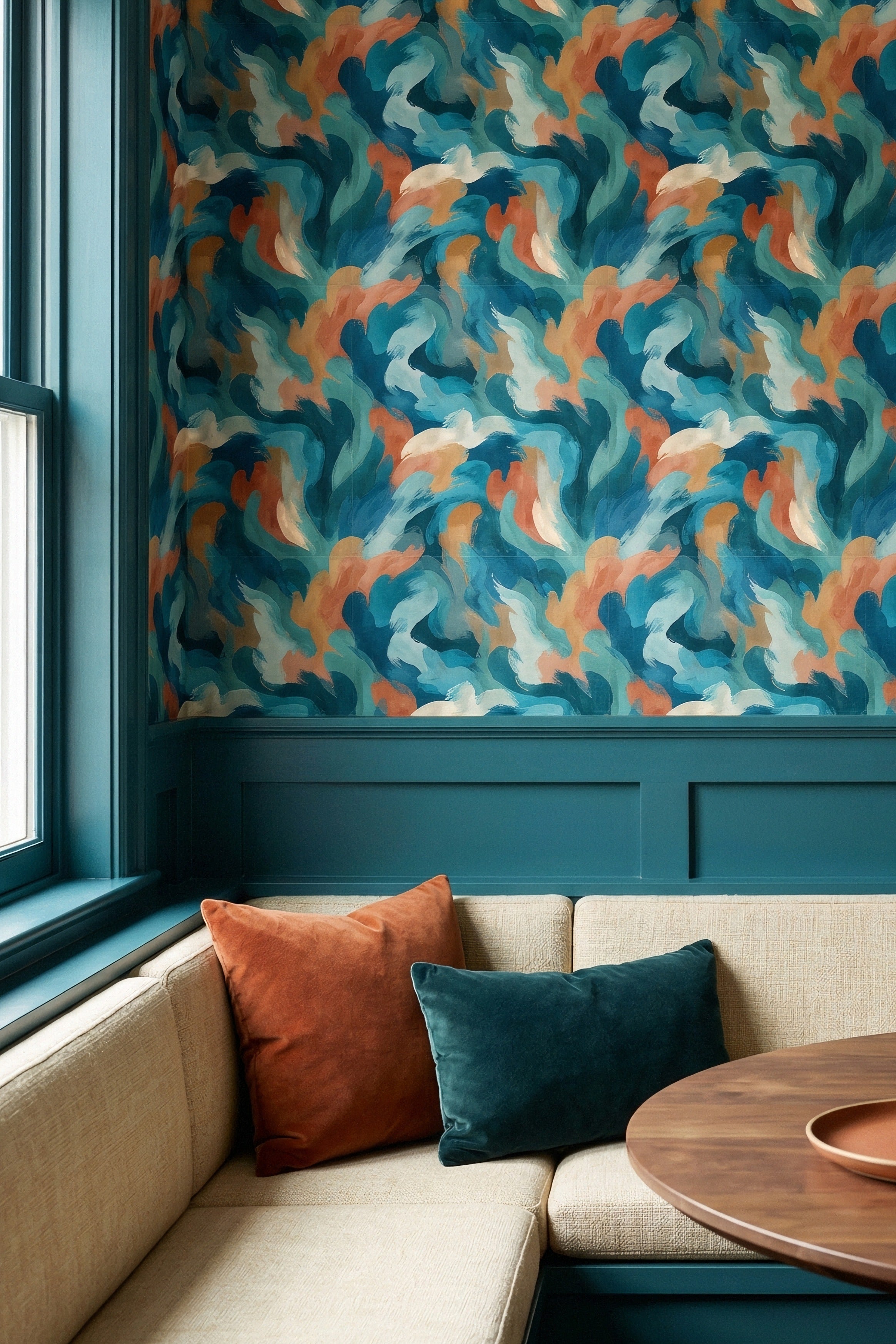 Nouveau Funk wallpaper shown in a cozy nook
