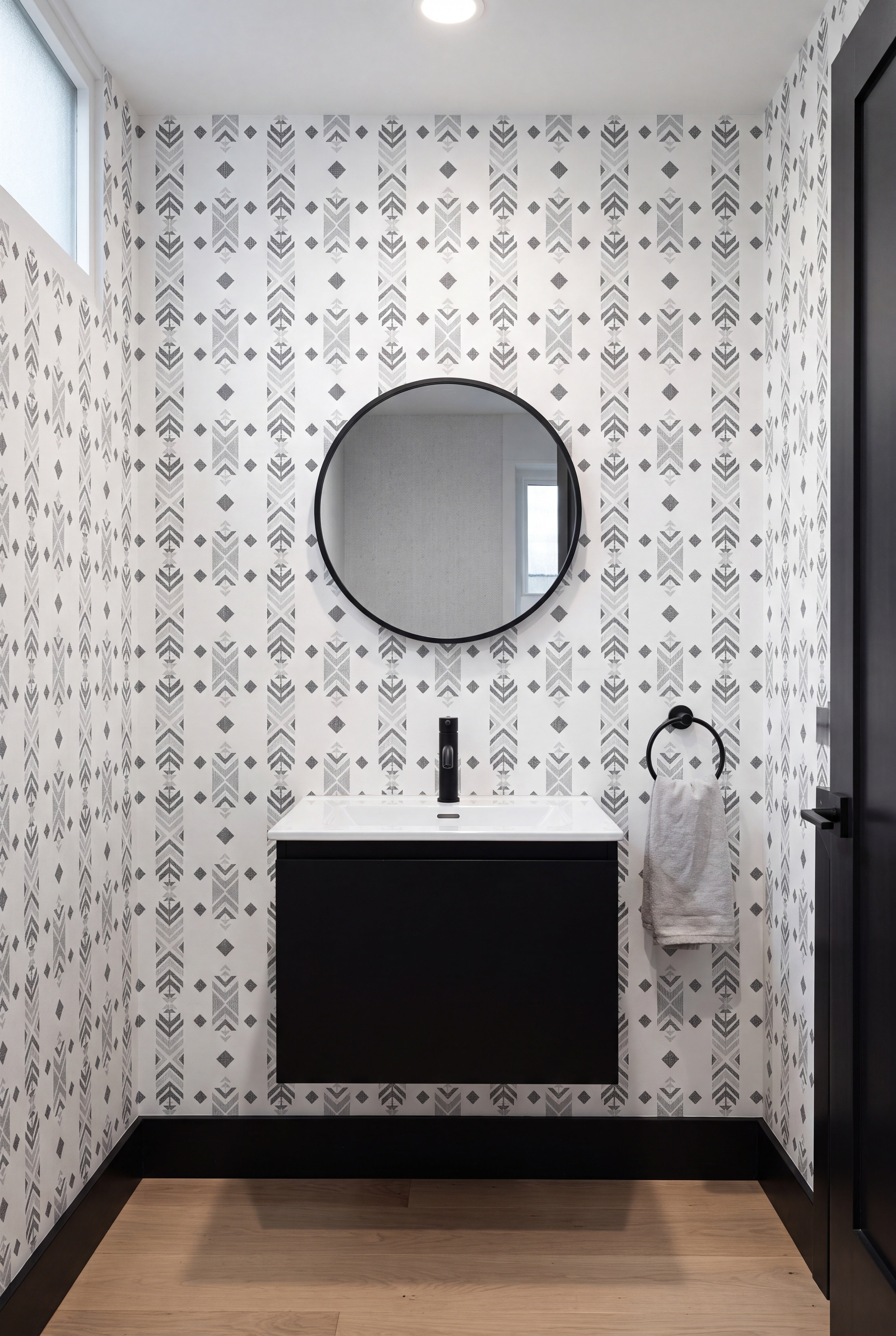 High Desert wallpaper shown in a powder room