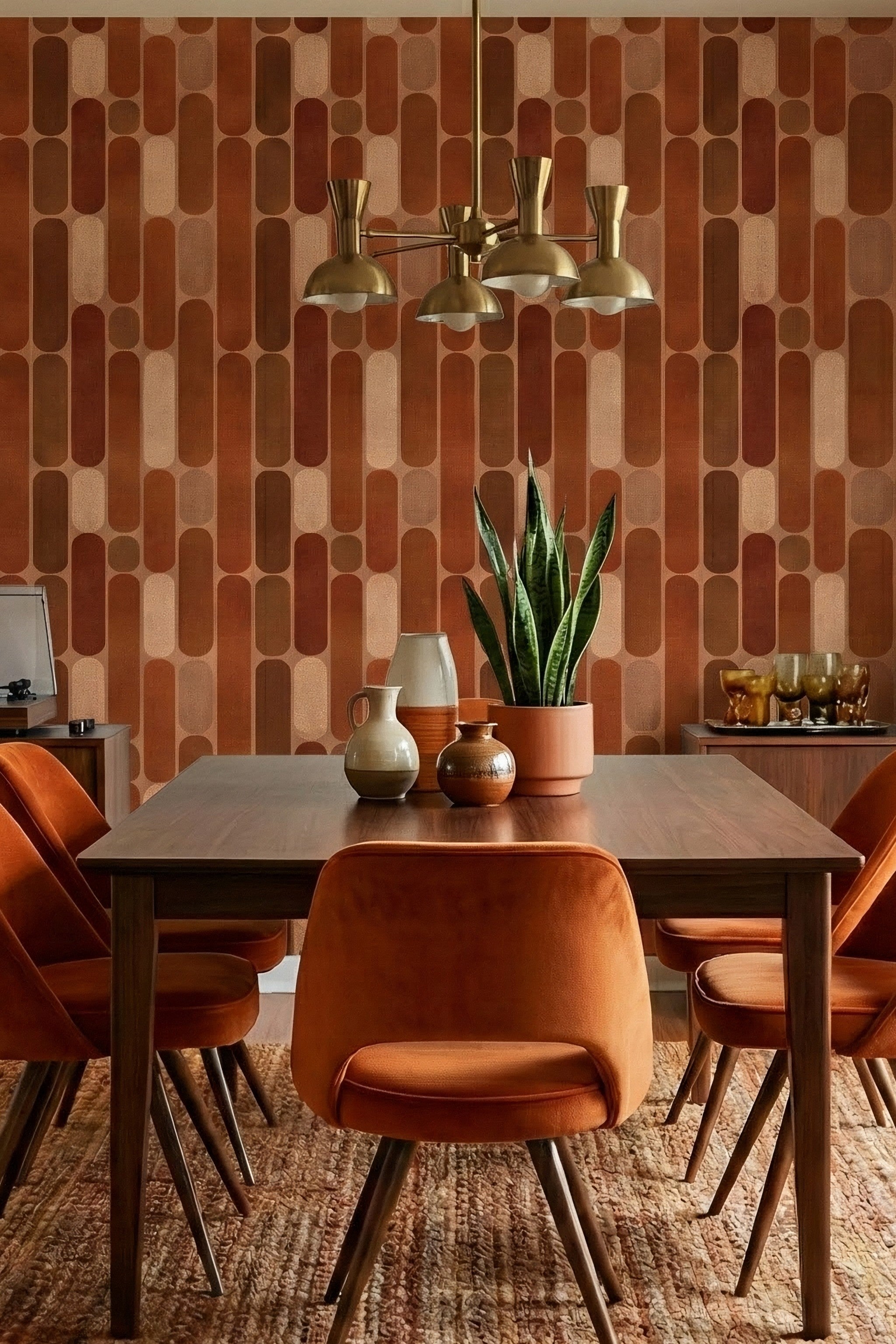 Terra Mod wallpaper shown in a dining room