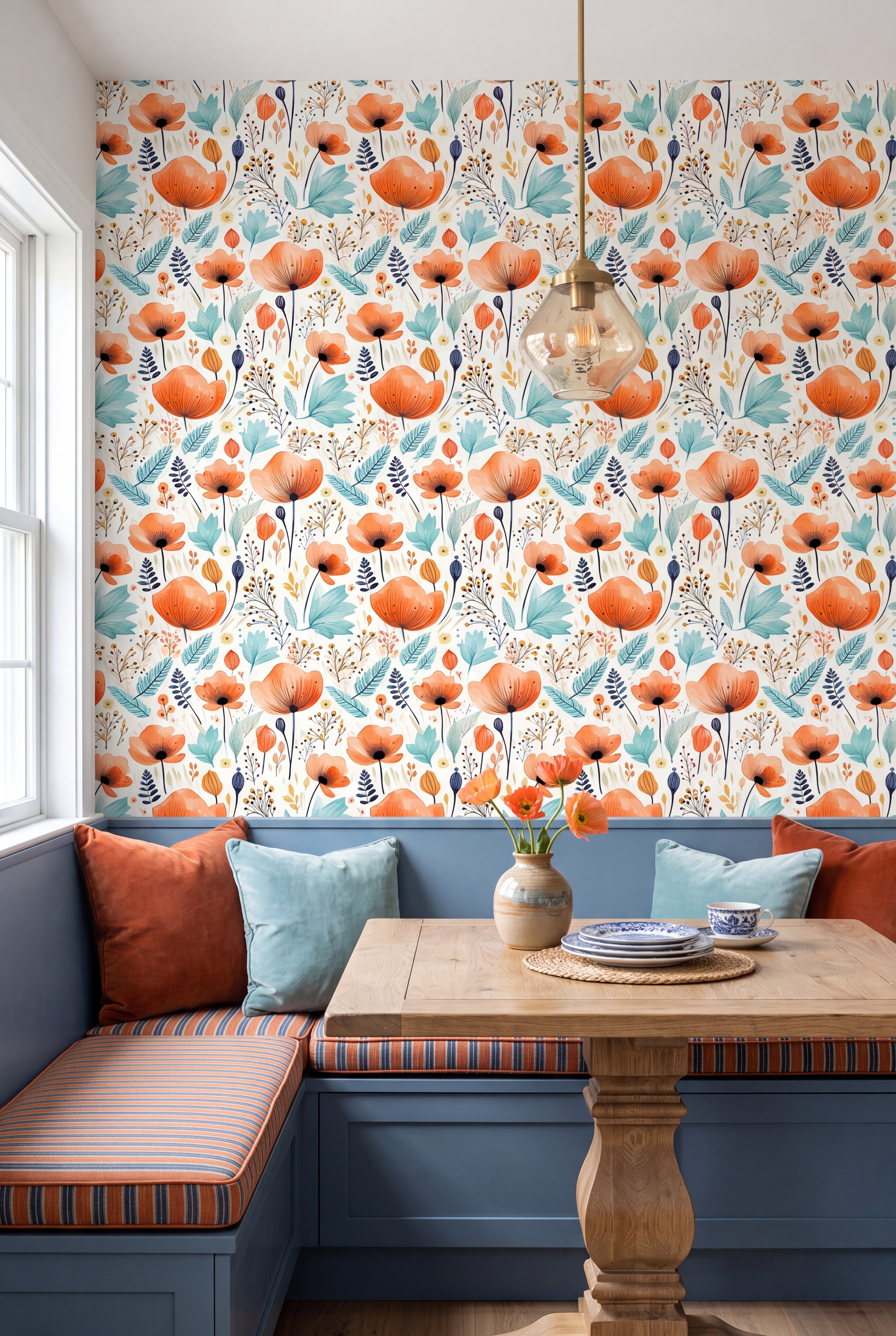 Marmalade Grove wallpaper shown in a cozy nook