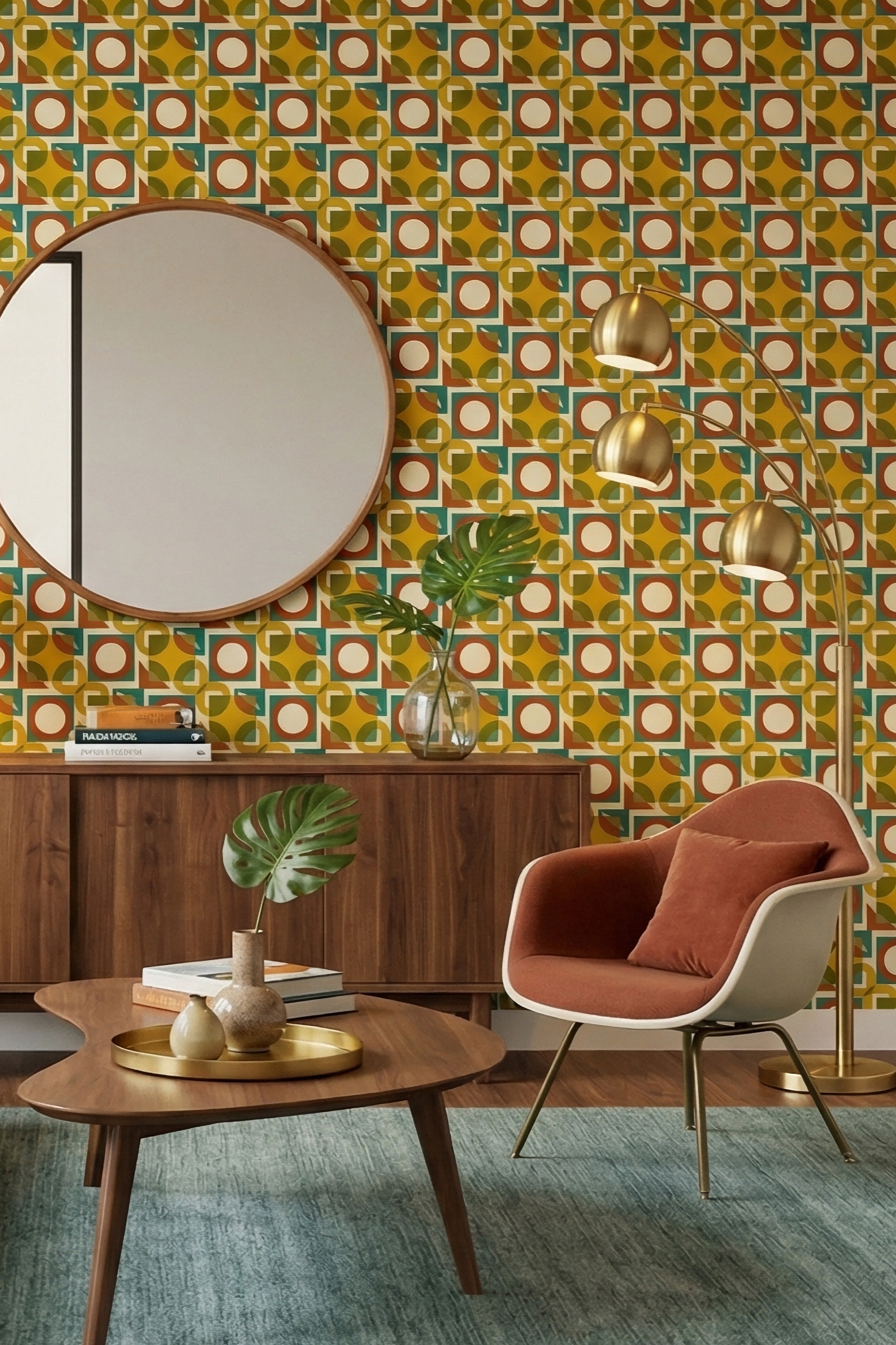 Sunny Mod wallpaper shown in a living room