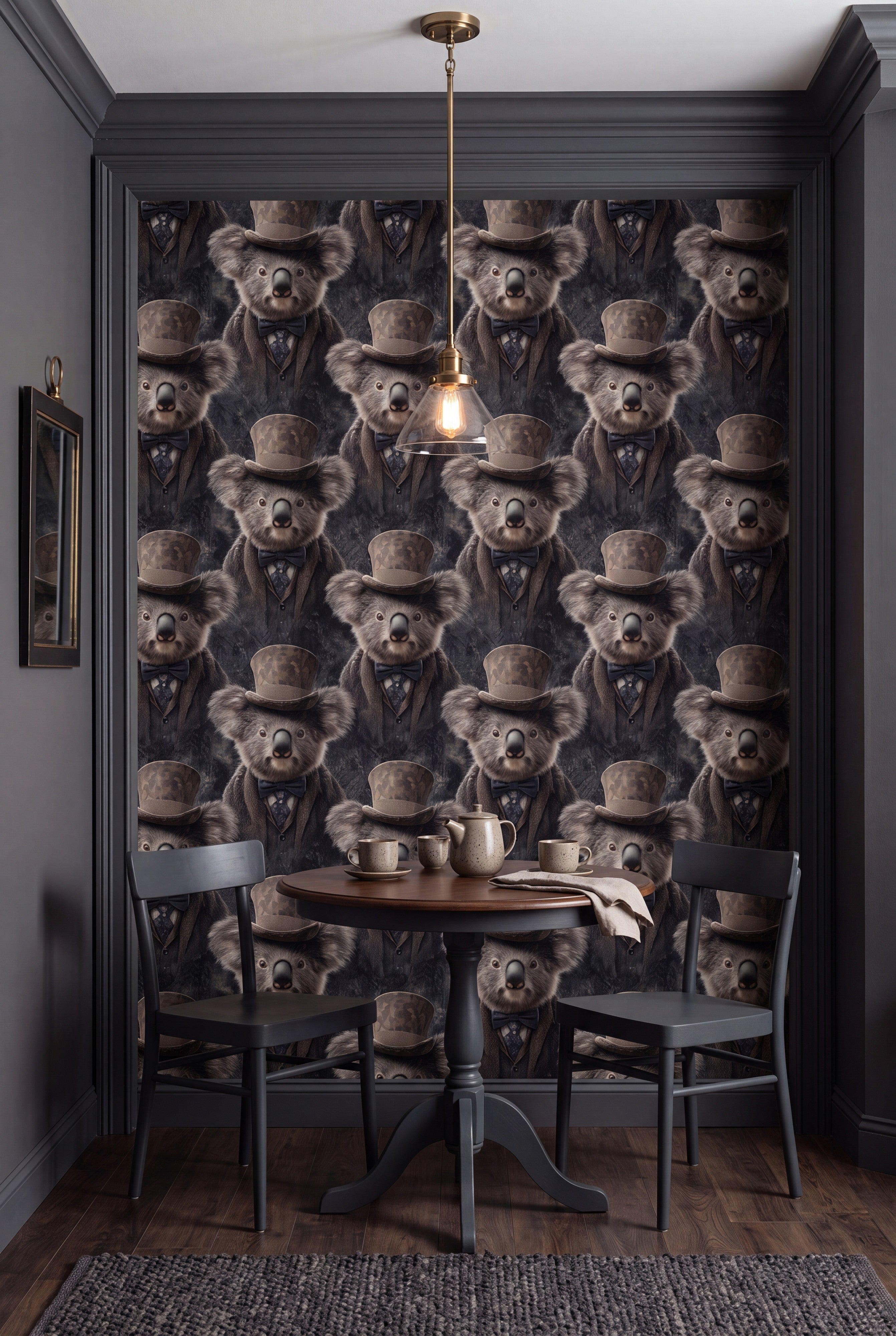 The Professor wallpaper shown in a reading nook