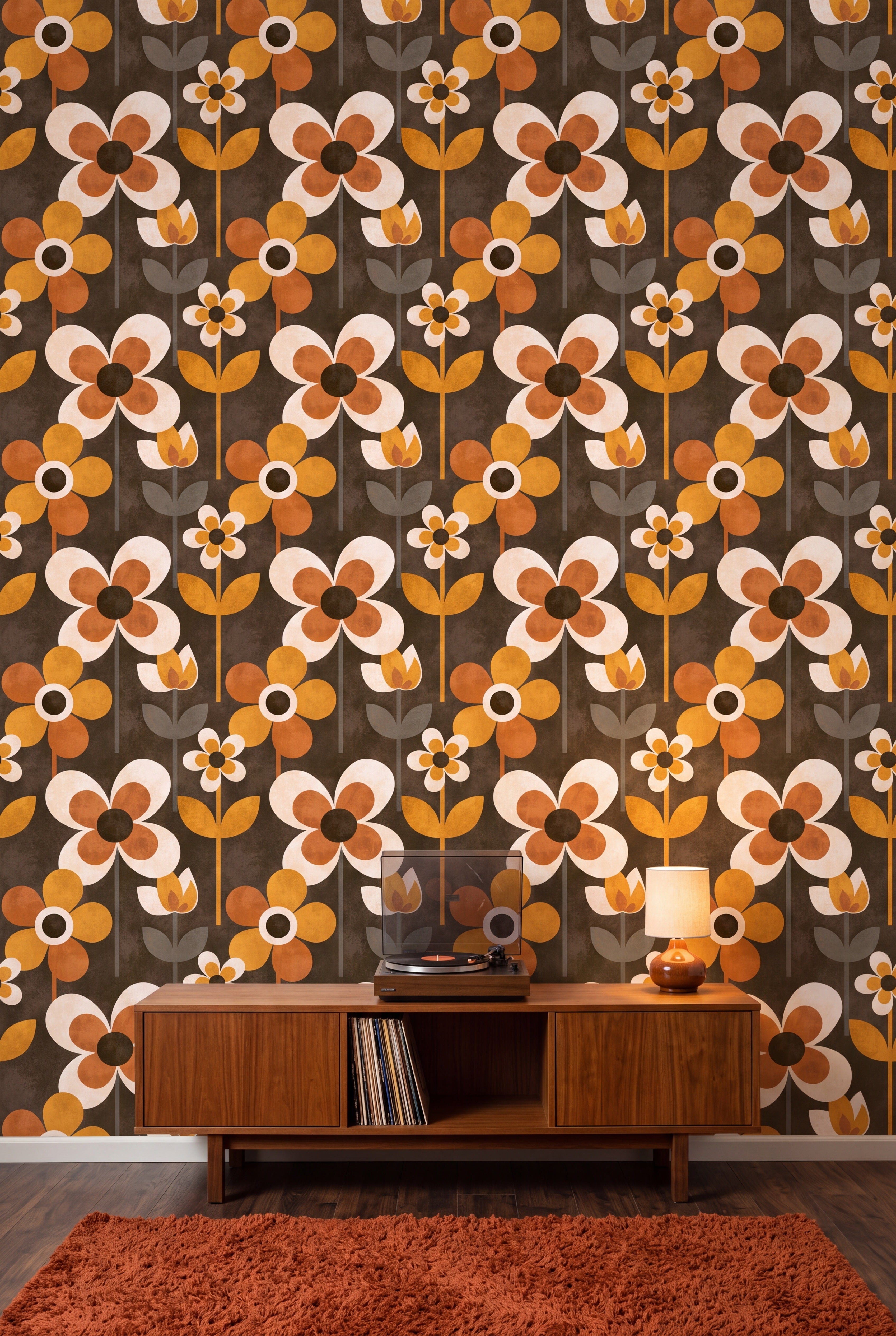 Toffee Mod wallpaper shown in a media room