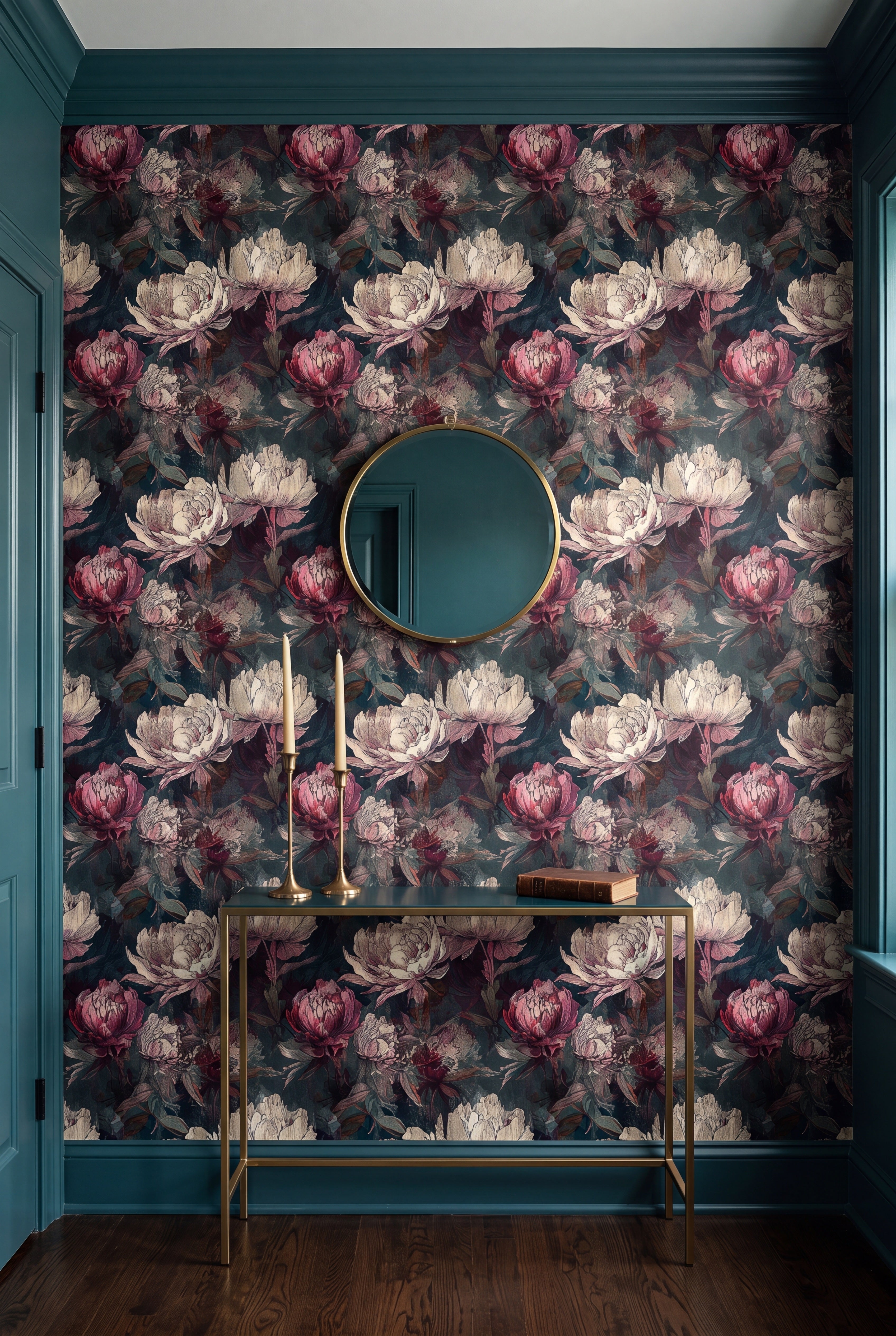 Gothic Romance wallpaper on an accent wall