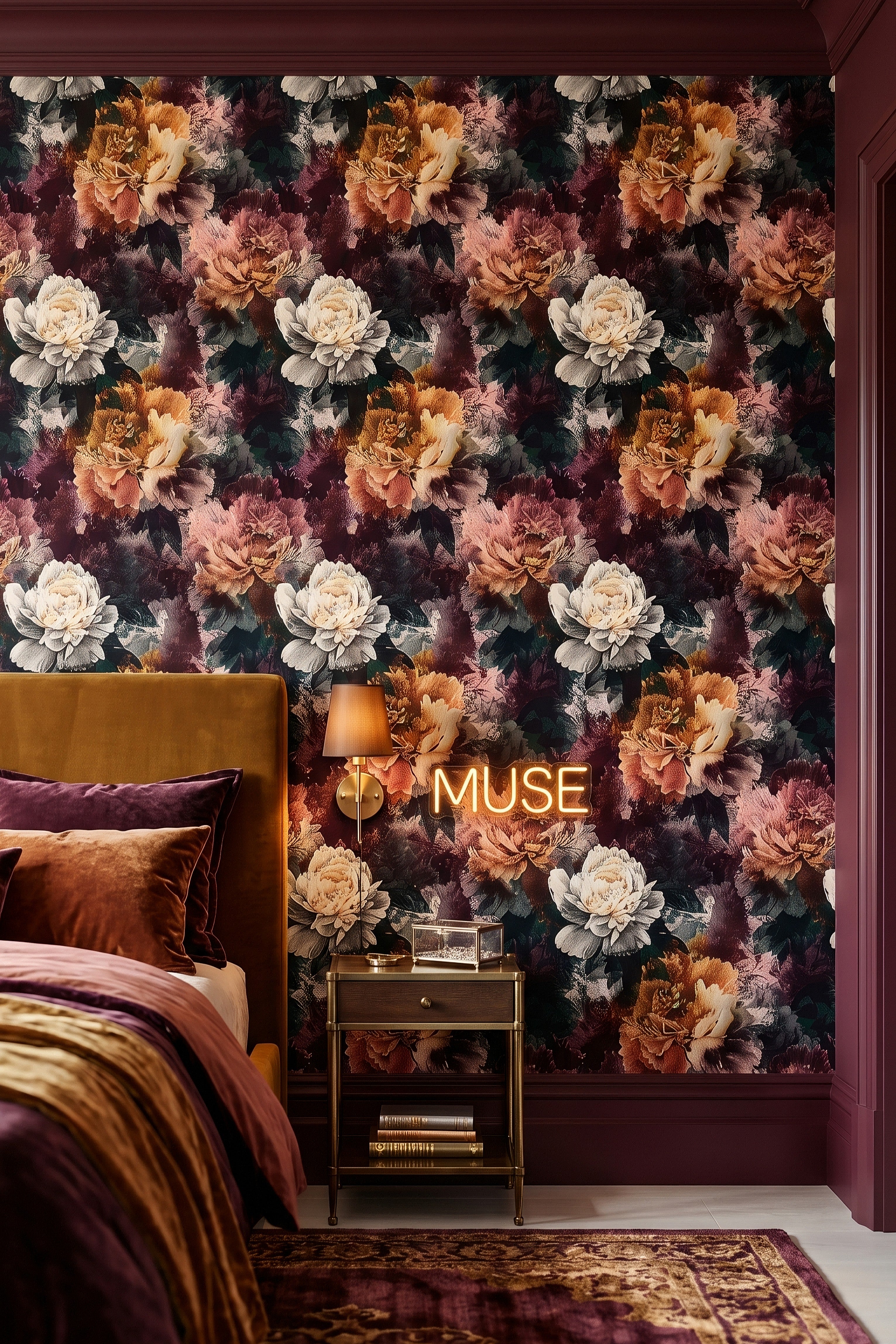 Requiem wallpaper shown in a bedroom