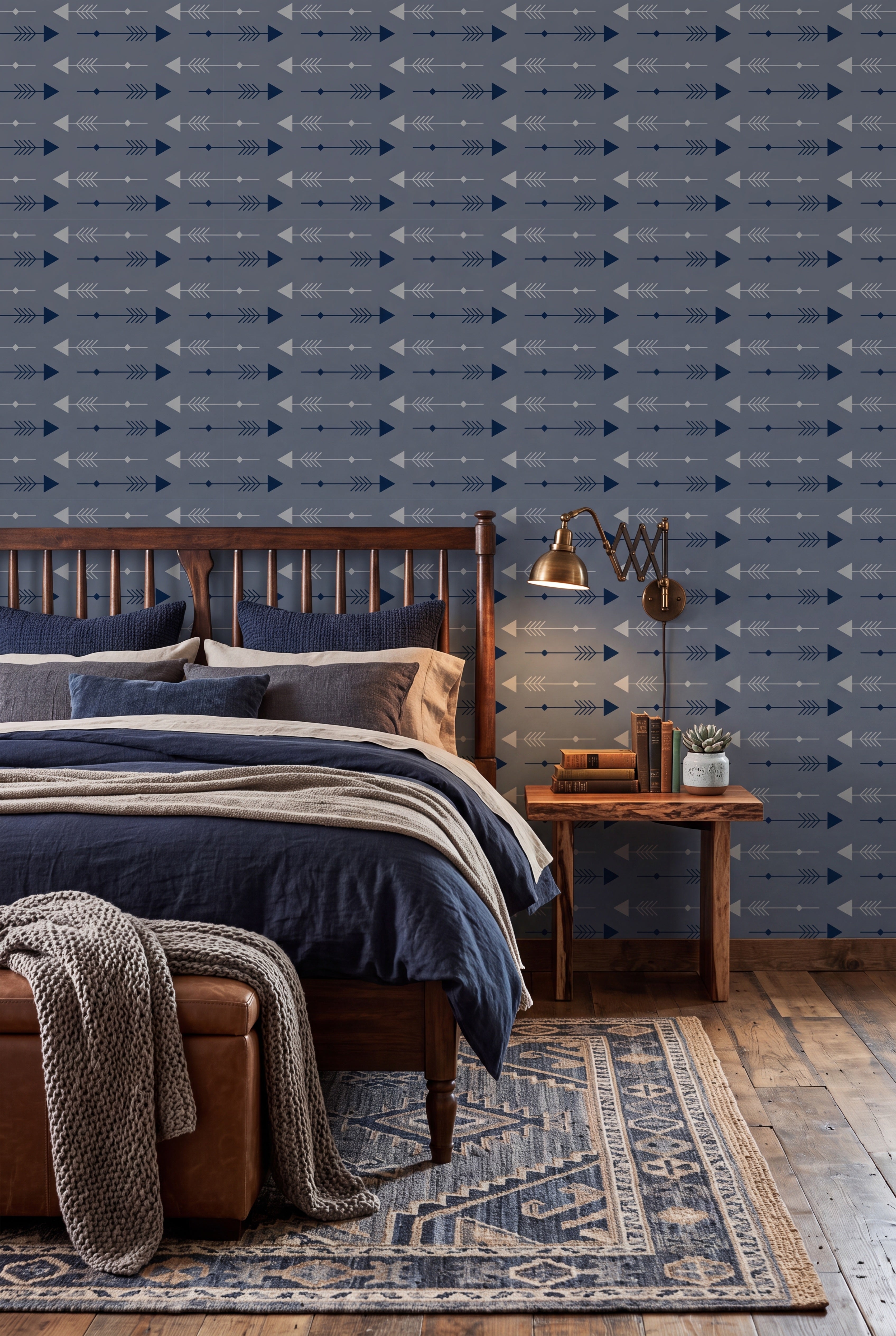 Lone Star Glam wallpaper shown in a bedroom