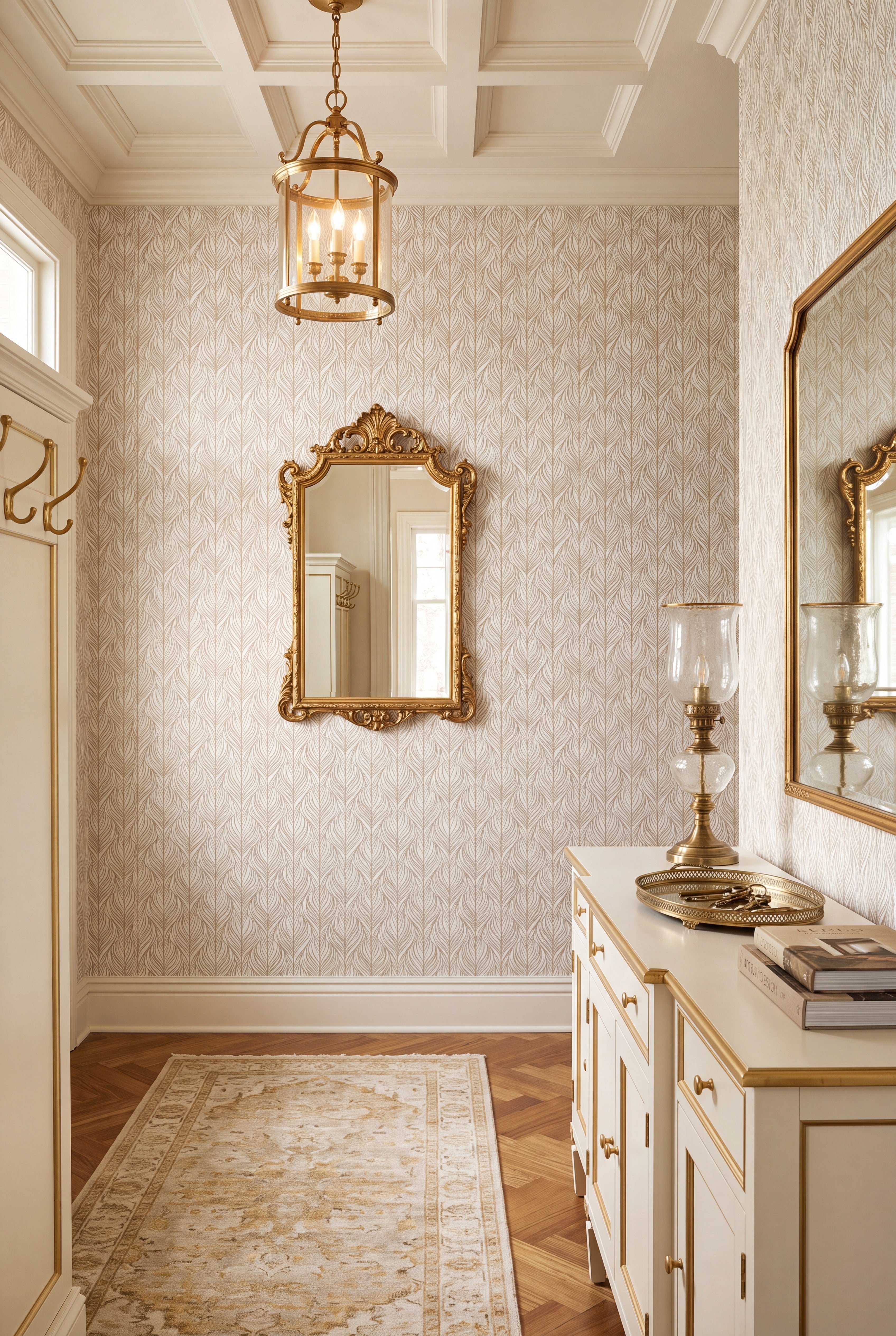 Gold Standard wallpaper shown in an entryway