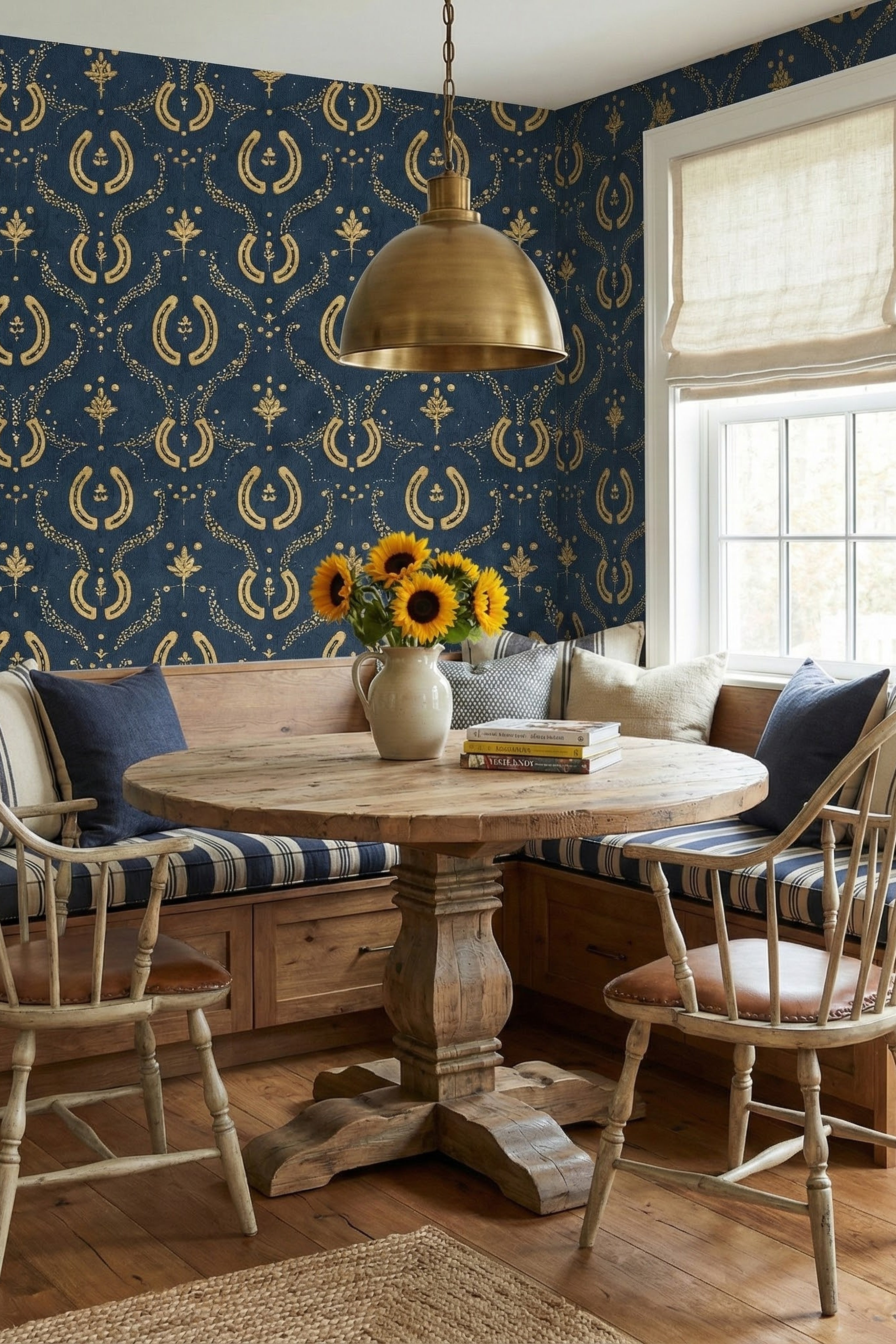 Lucky Charm wallpaper shown in a cozy nook