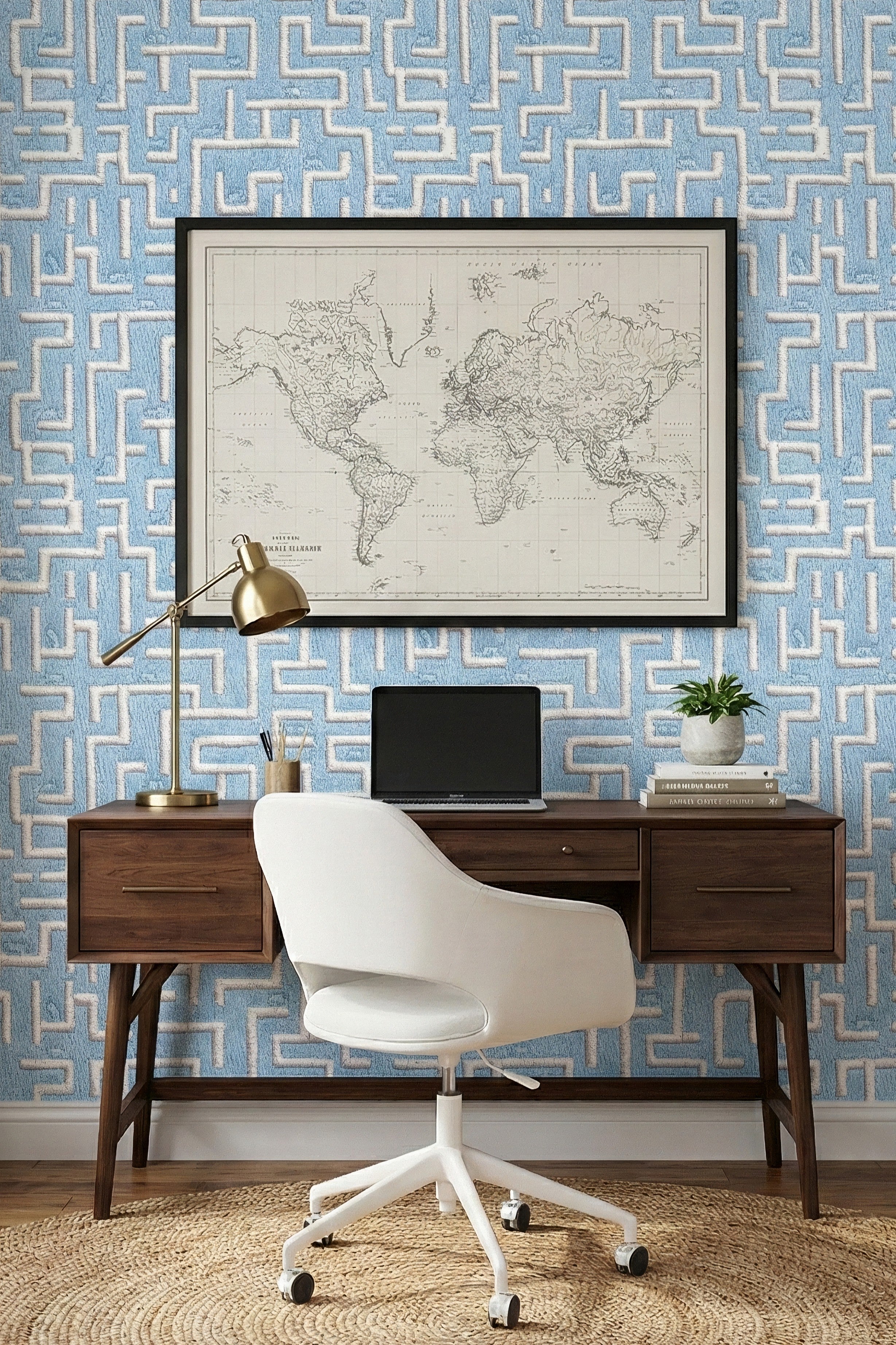Hamster Highway wallpaper shown in a home office