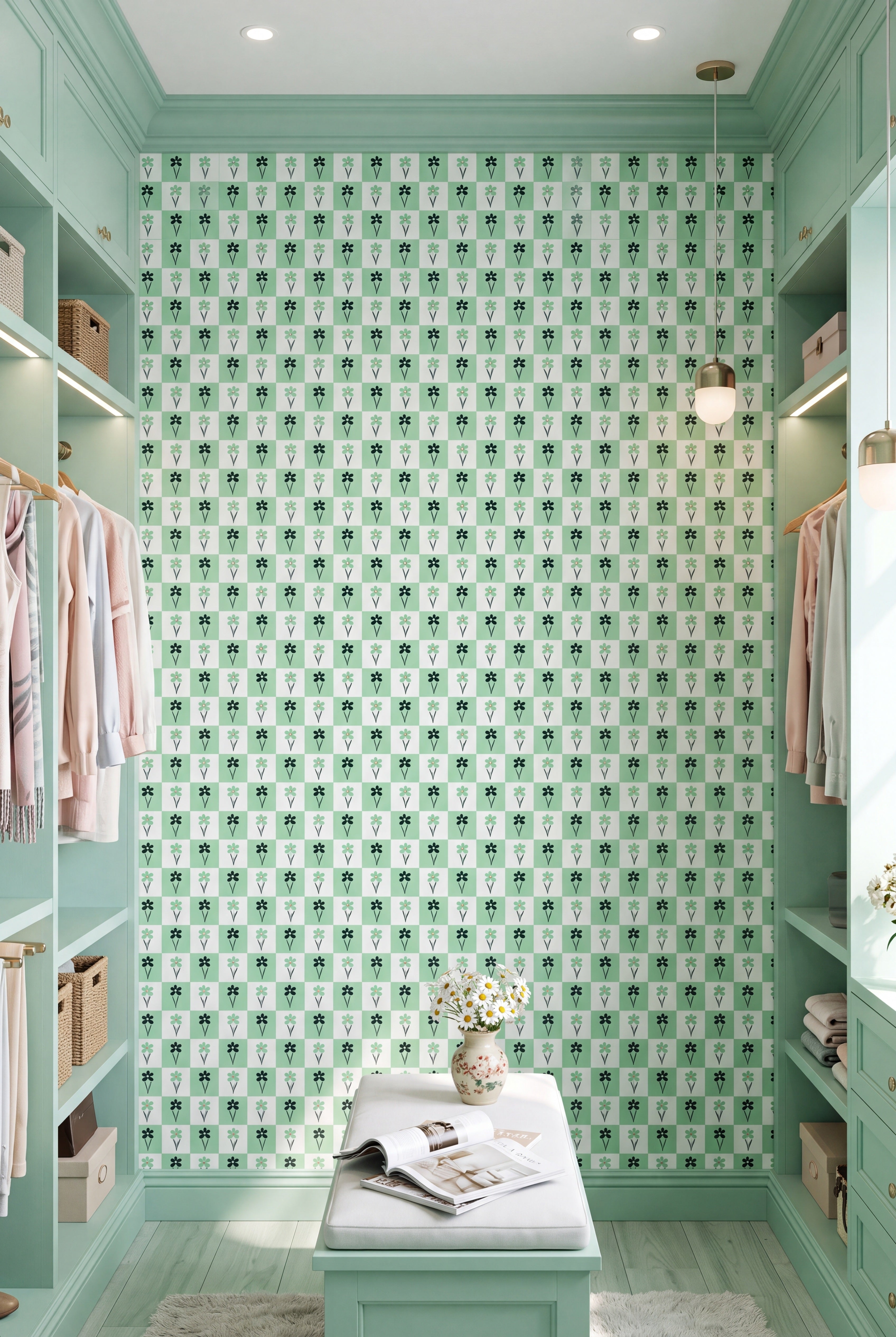 Mint Condition wallpaper shown in a closet