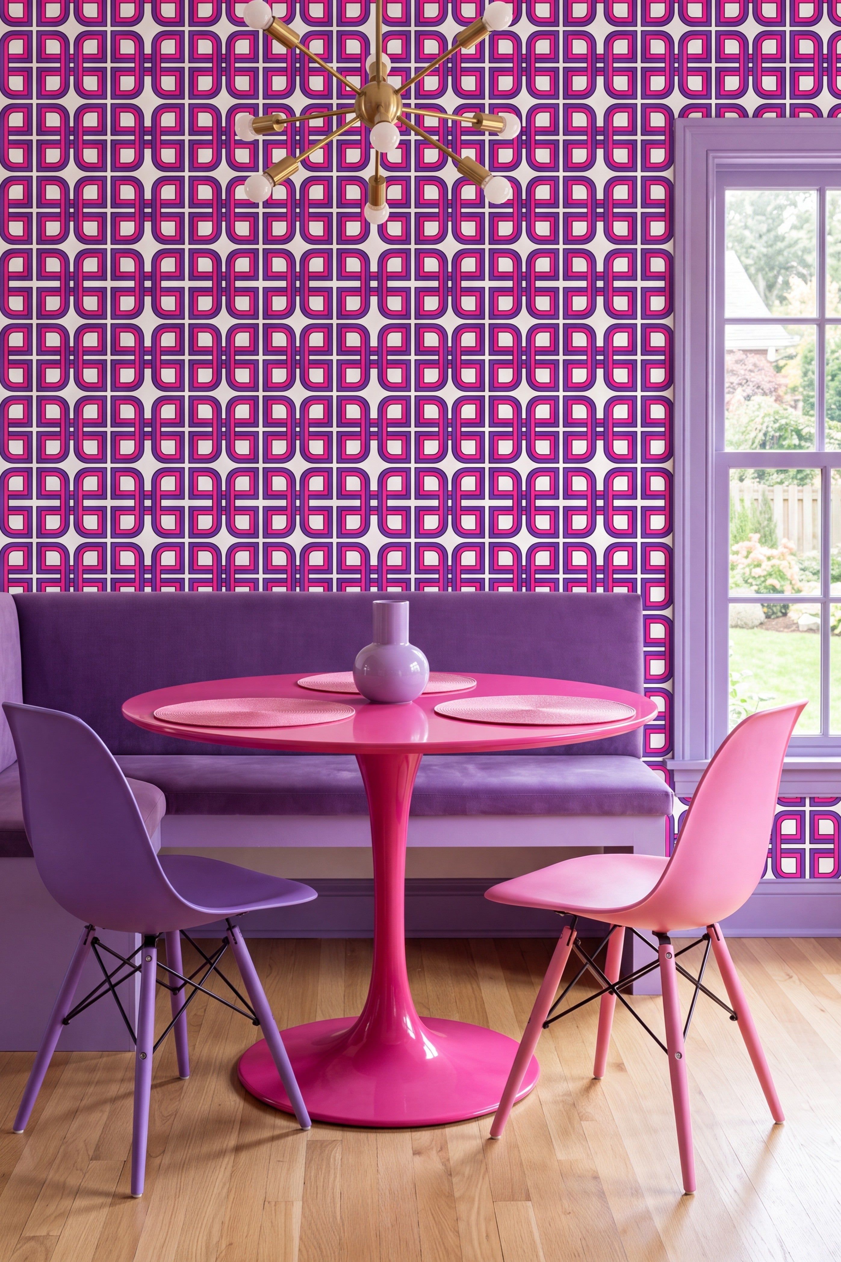 Rewind wallpaper shown in a cozy nook