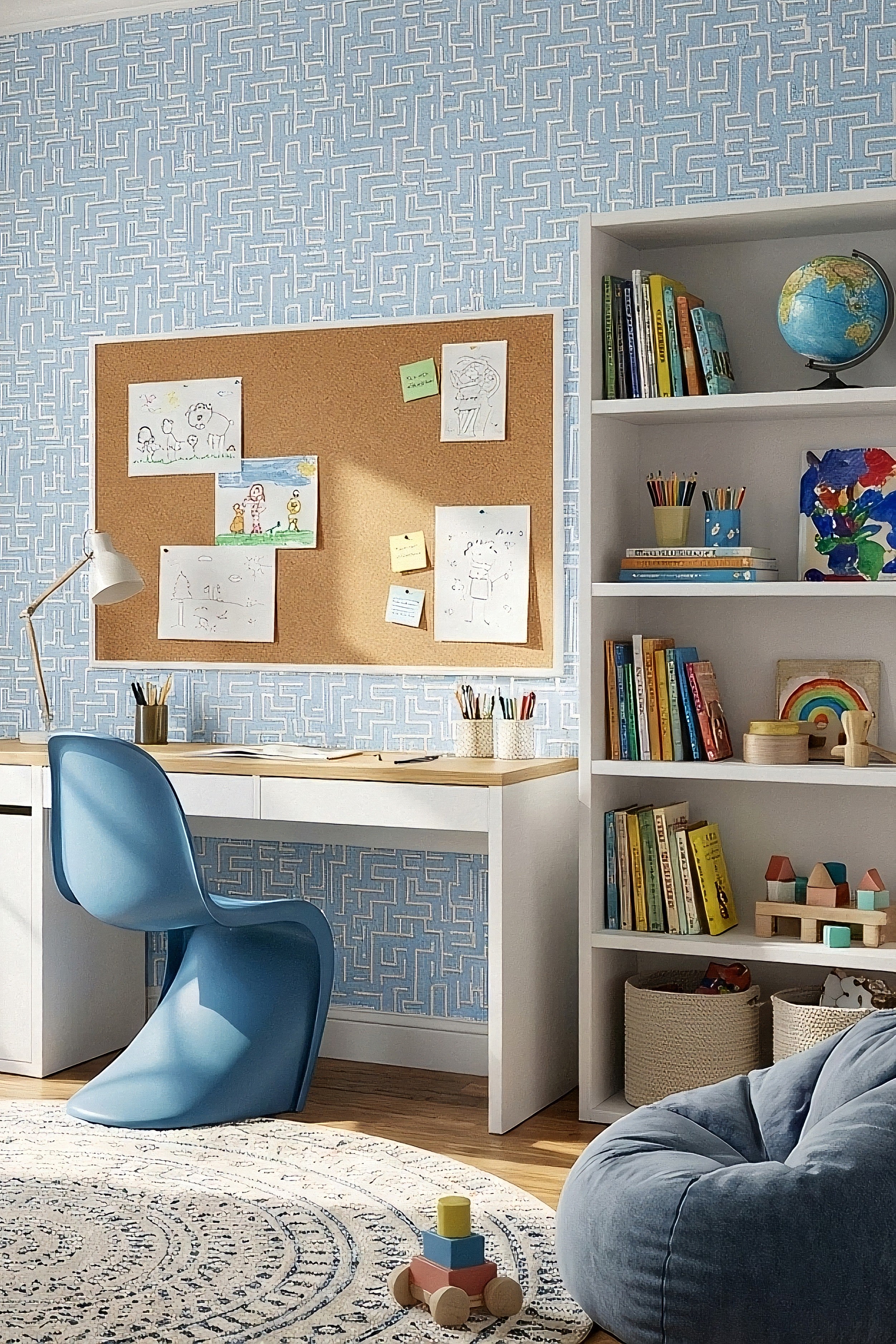 Hamster Highway wallpaper shown in a study