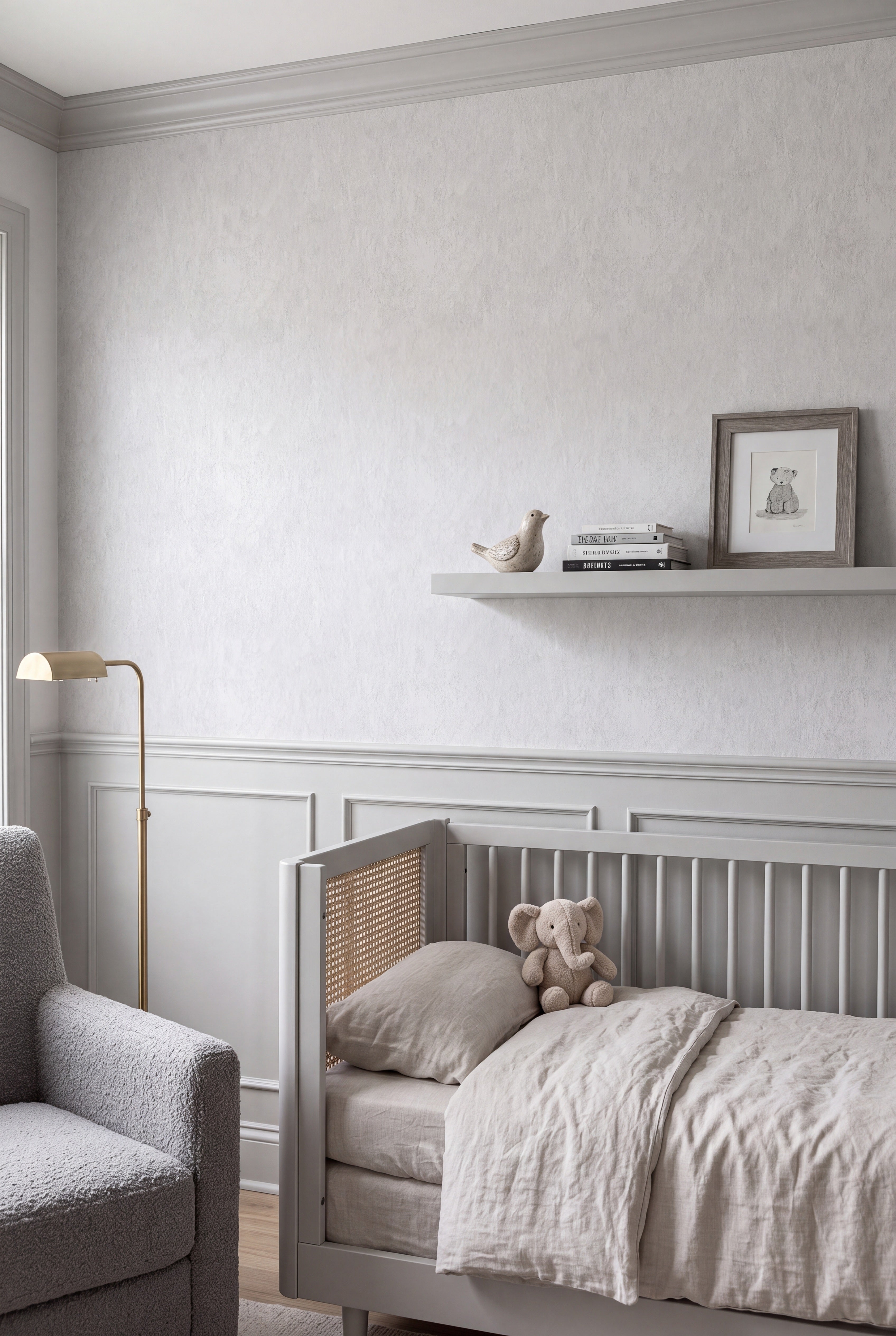 Morning Fog wallpaper shown in a kids' room