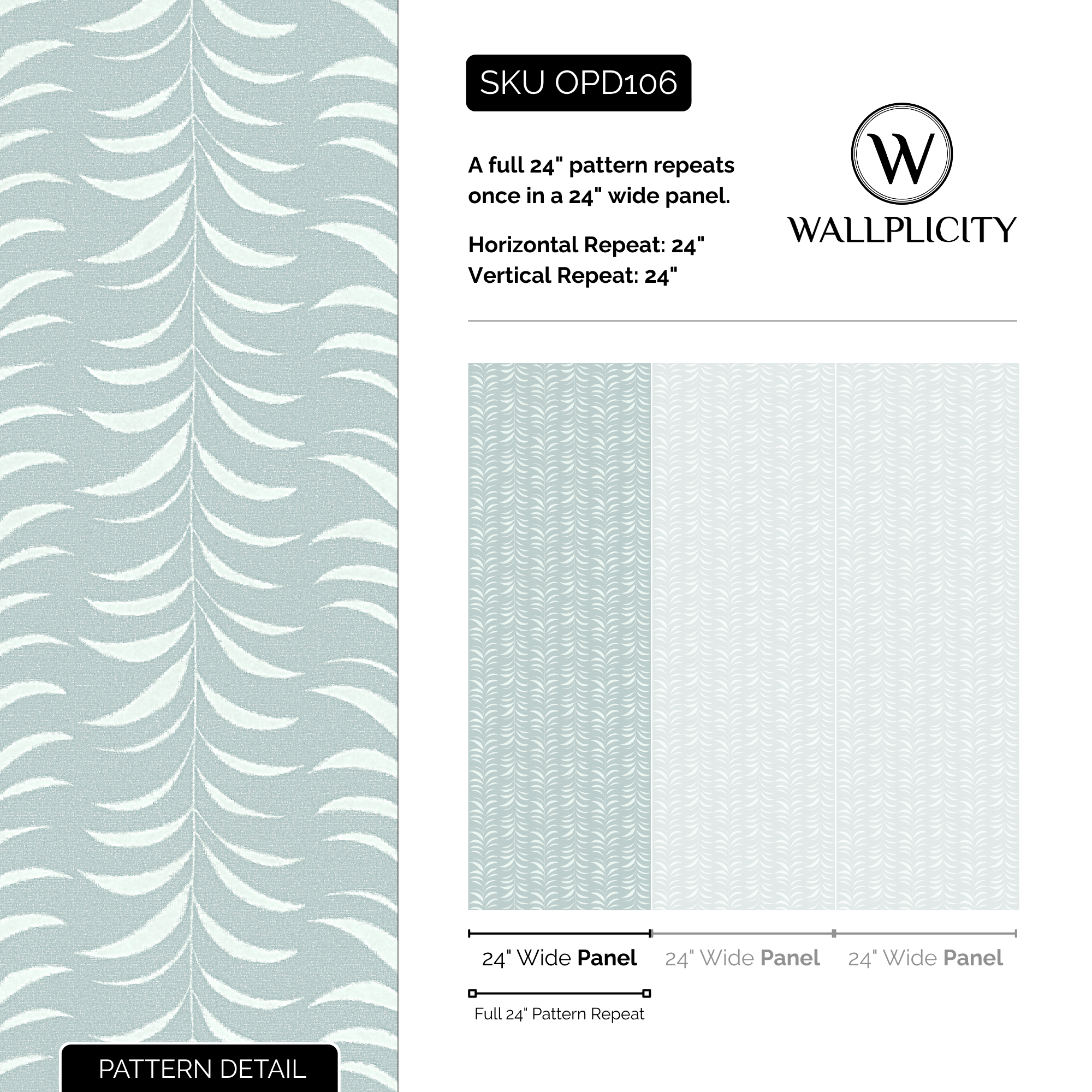 Pistachio Stripe wallpaper pattern detail and repeat size