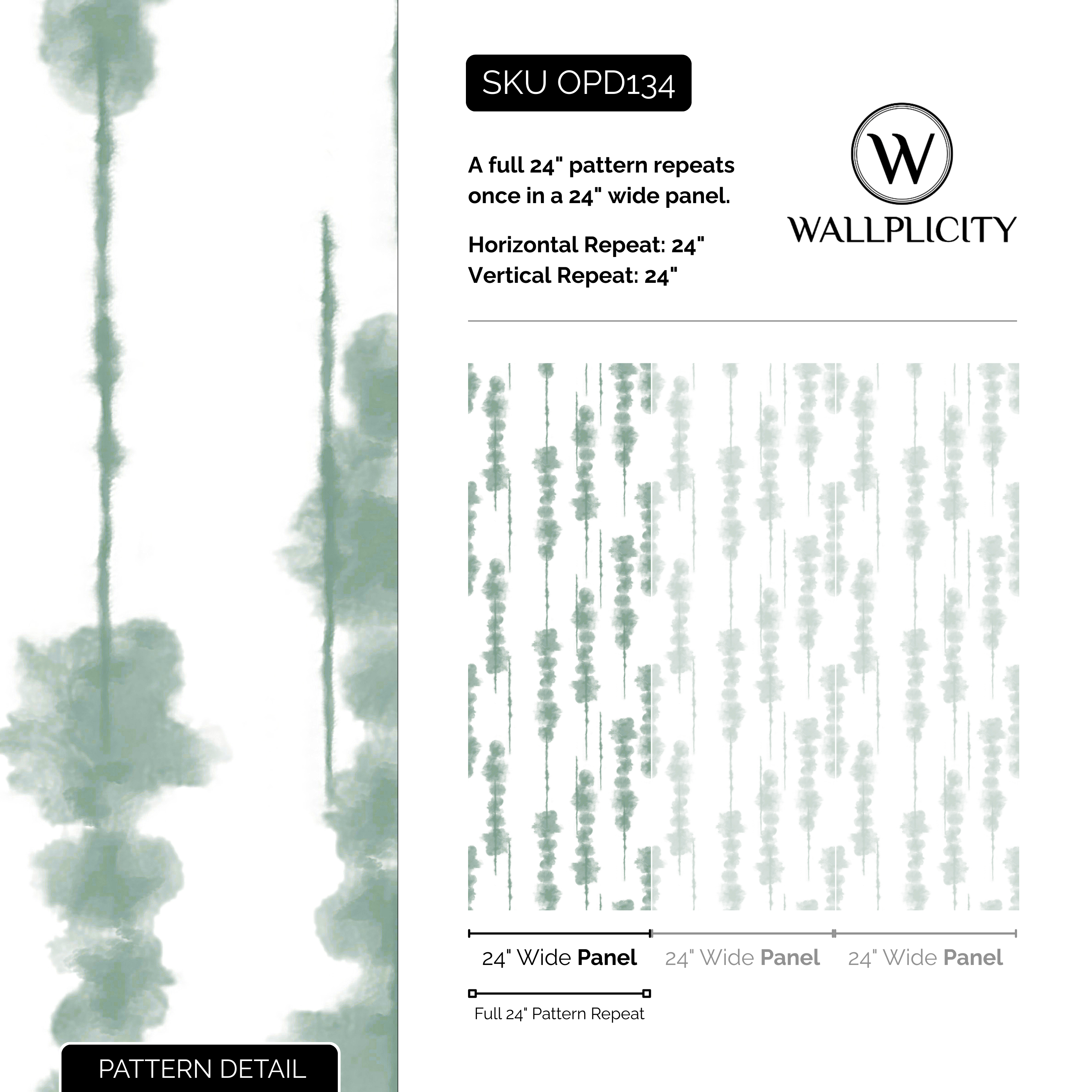 Shibori Stripe wallpaper pattern detail and repeat size