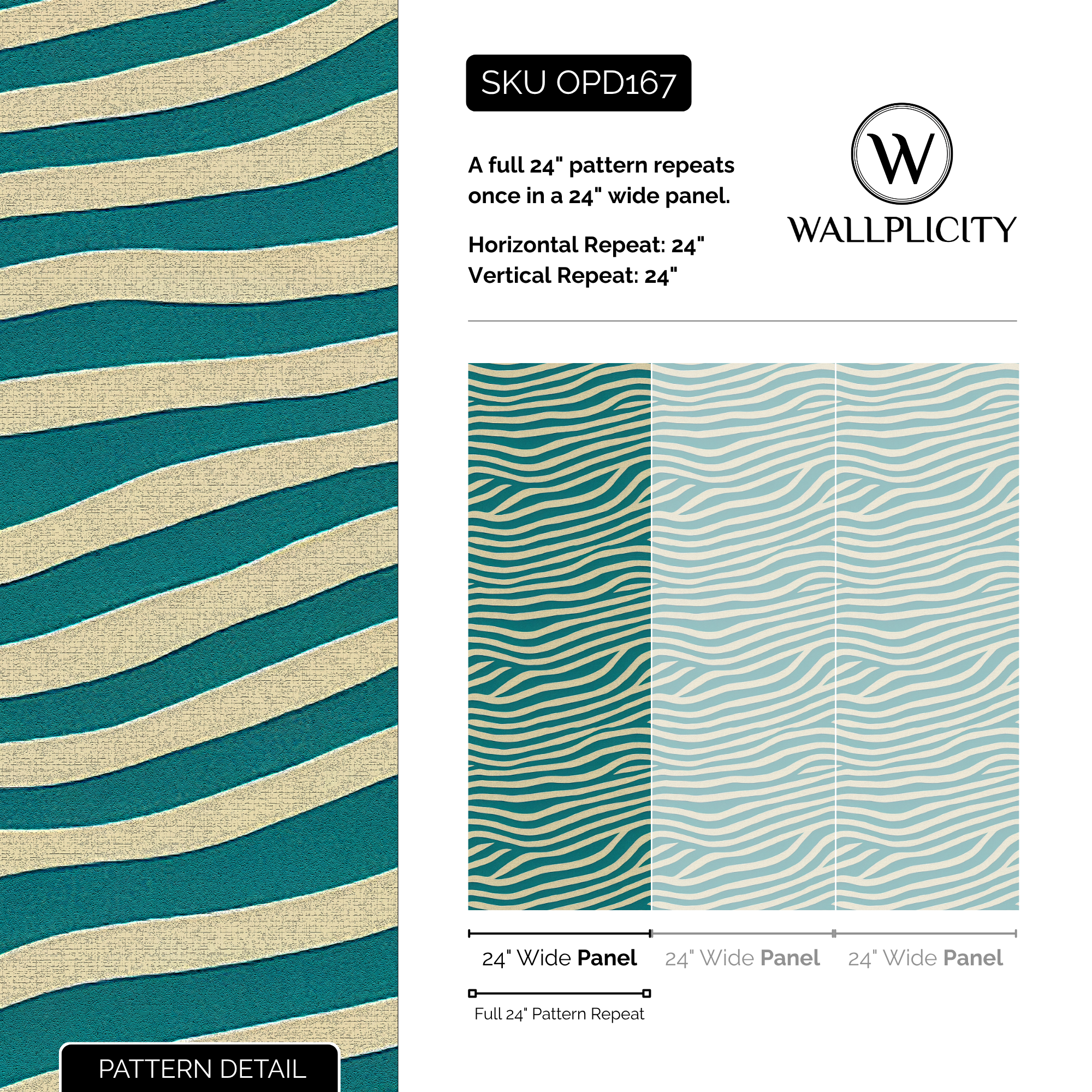 Green Room wallpaper pattern detail and repeat size