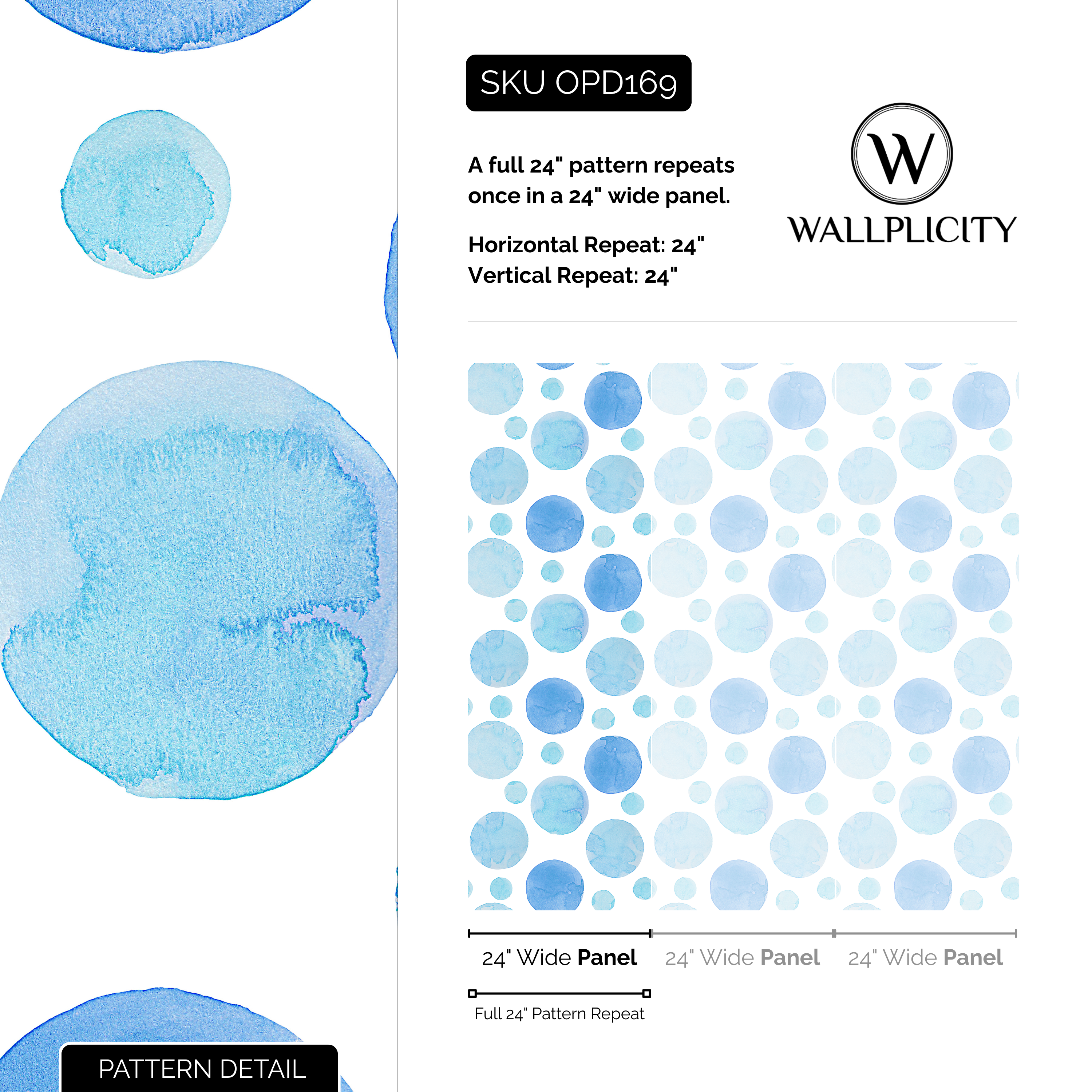 Aqua Dot wallpaper pattern detail and repeat size