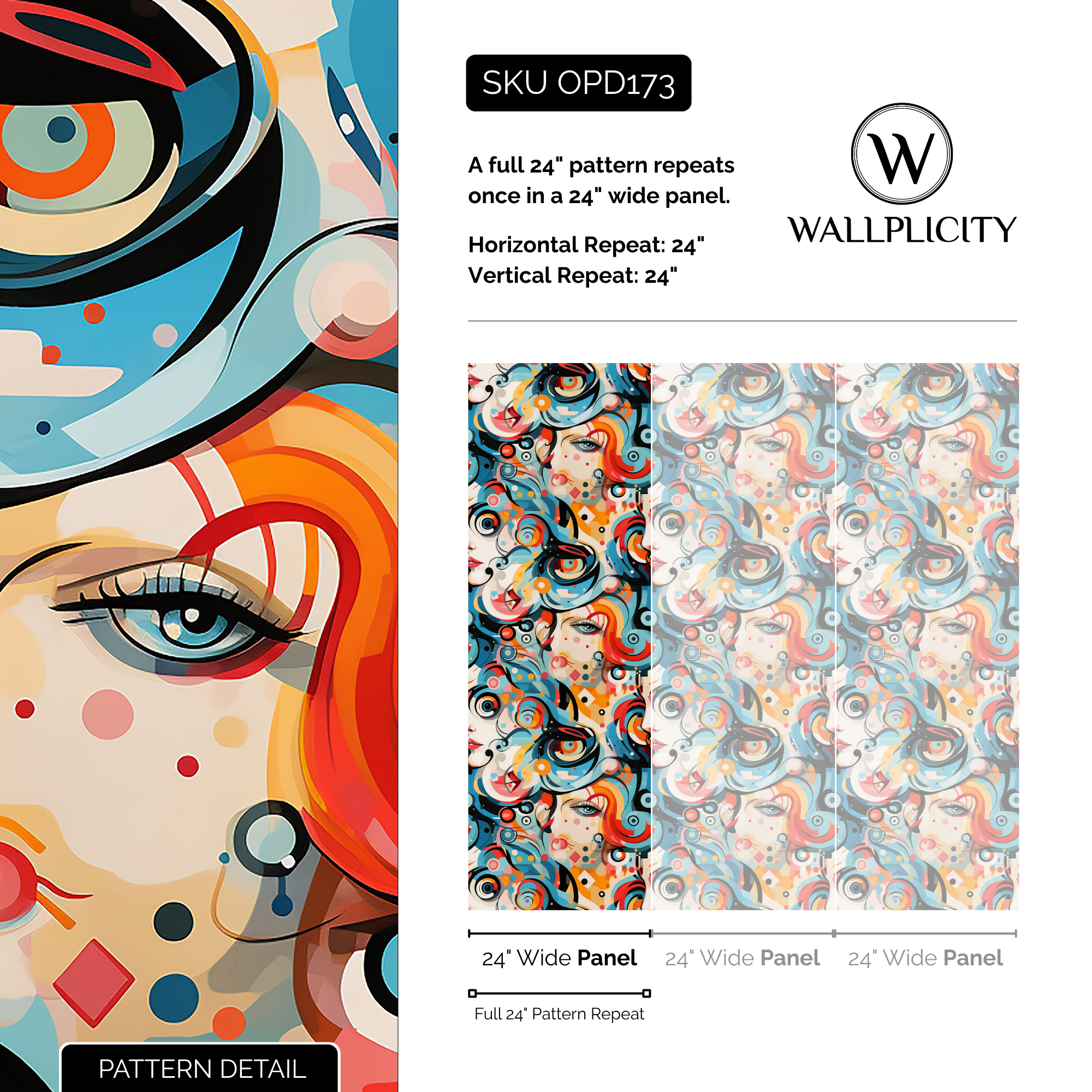 Face Value wallpaper pattern detail and repeat size