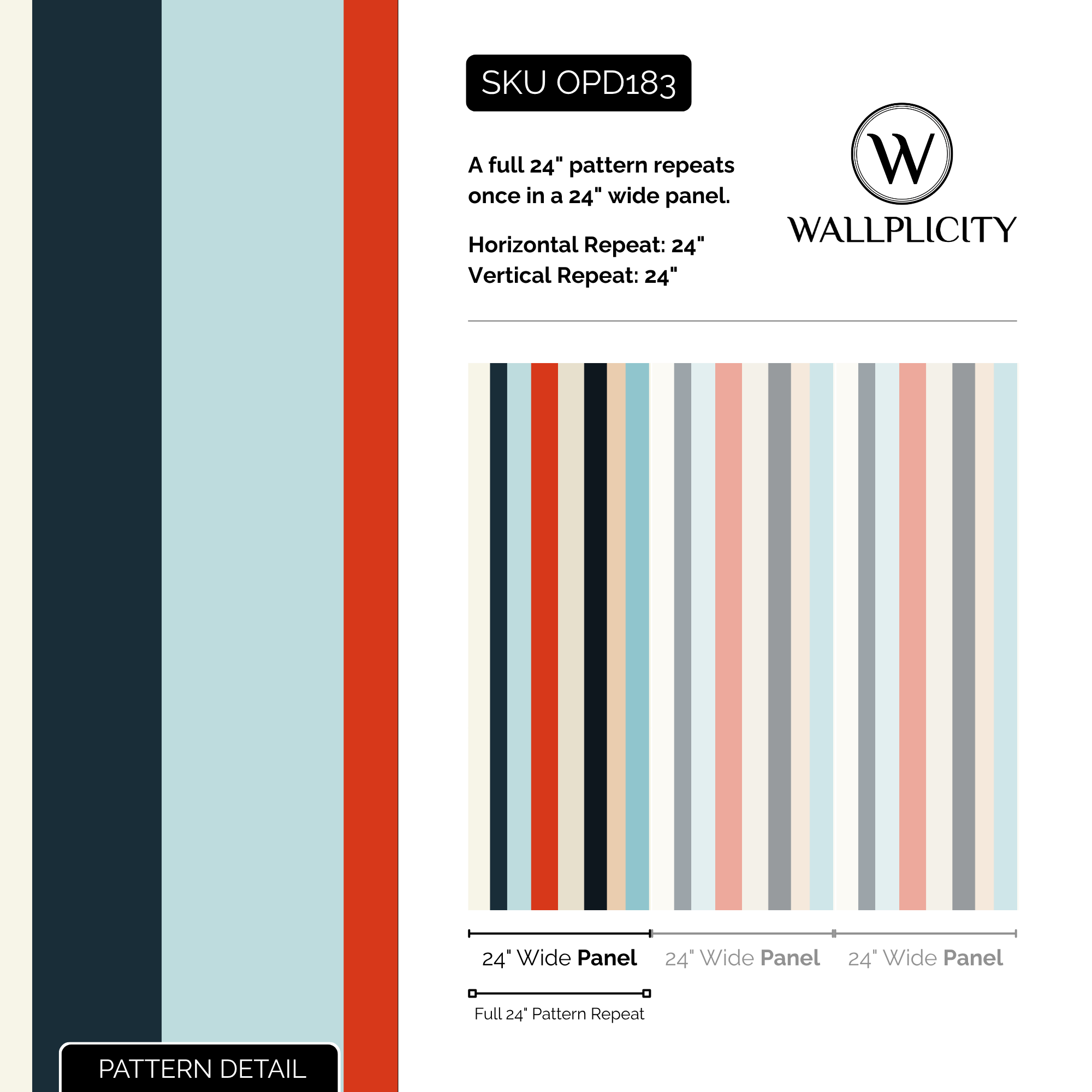 Regatta wallpaper pattern detail and repeat size